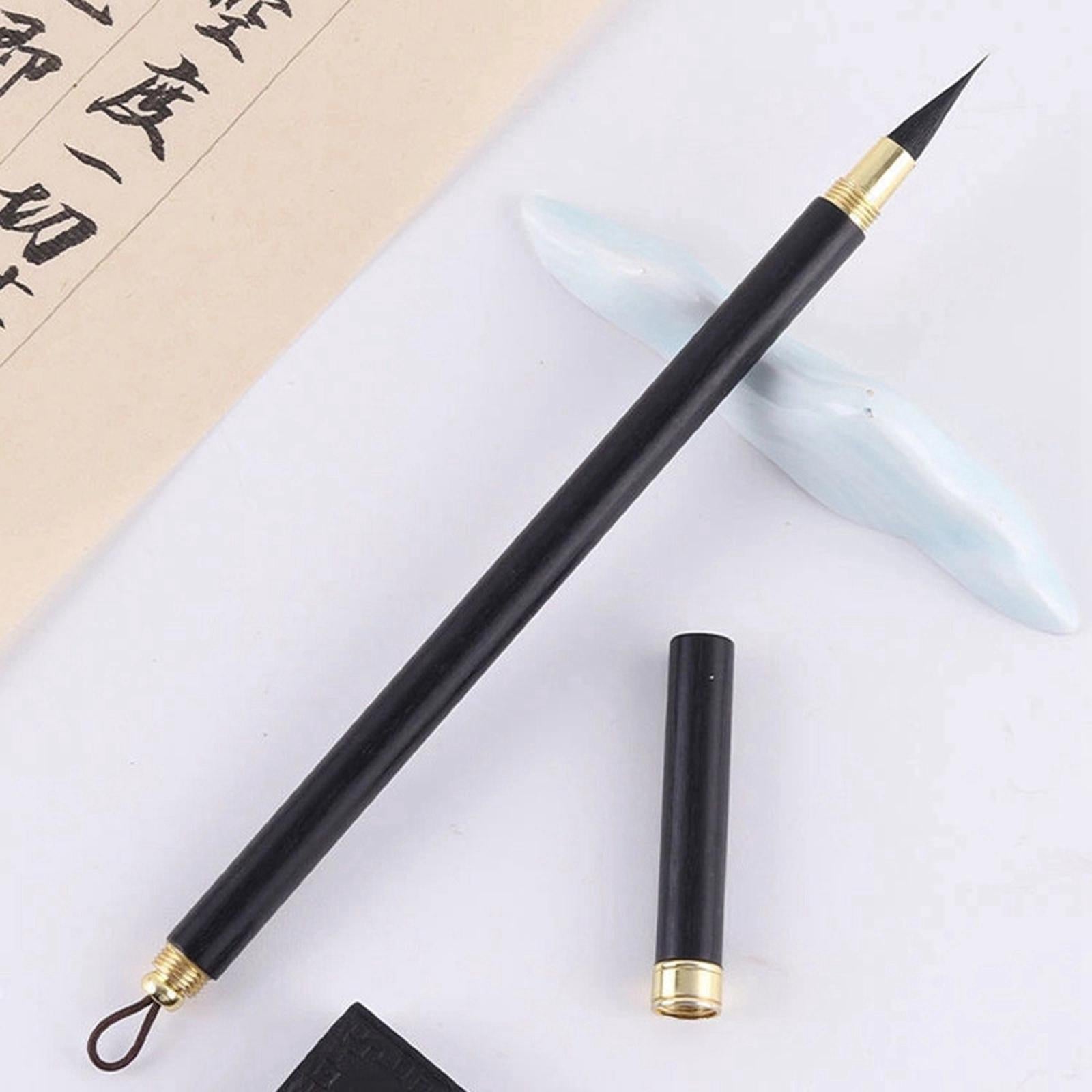 Calligraphy Writing Brush Ink Brush Wooden Handwriting Pen for Calligrapher Red