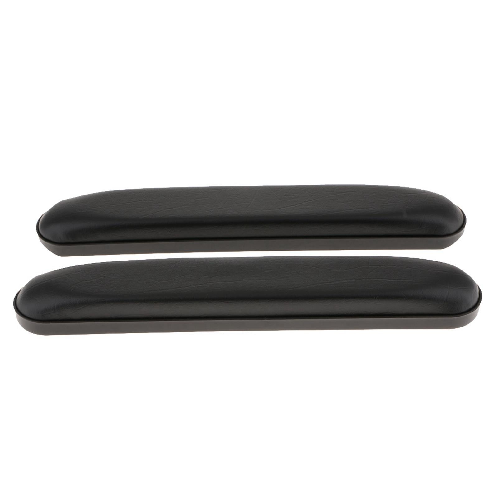 2x Wheelchair Armrest Pad Accs PU Leather Supply Universal for Elderly Black