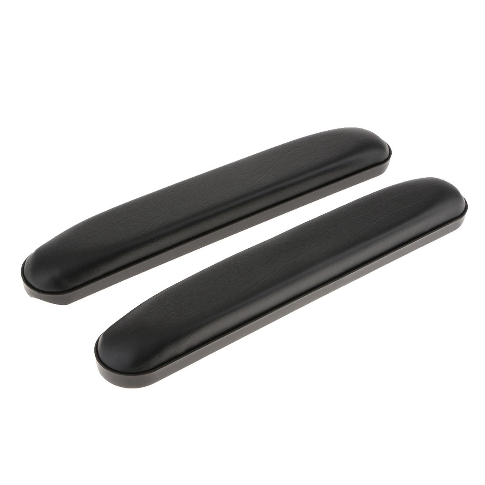 2x Wheelchair Armrest Pad Accs PU Leather Supply Universal for Elderly Black