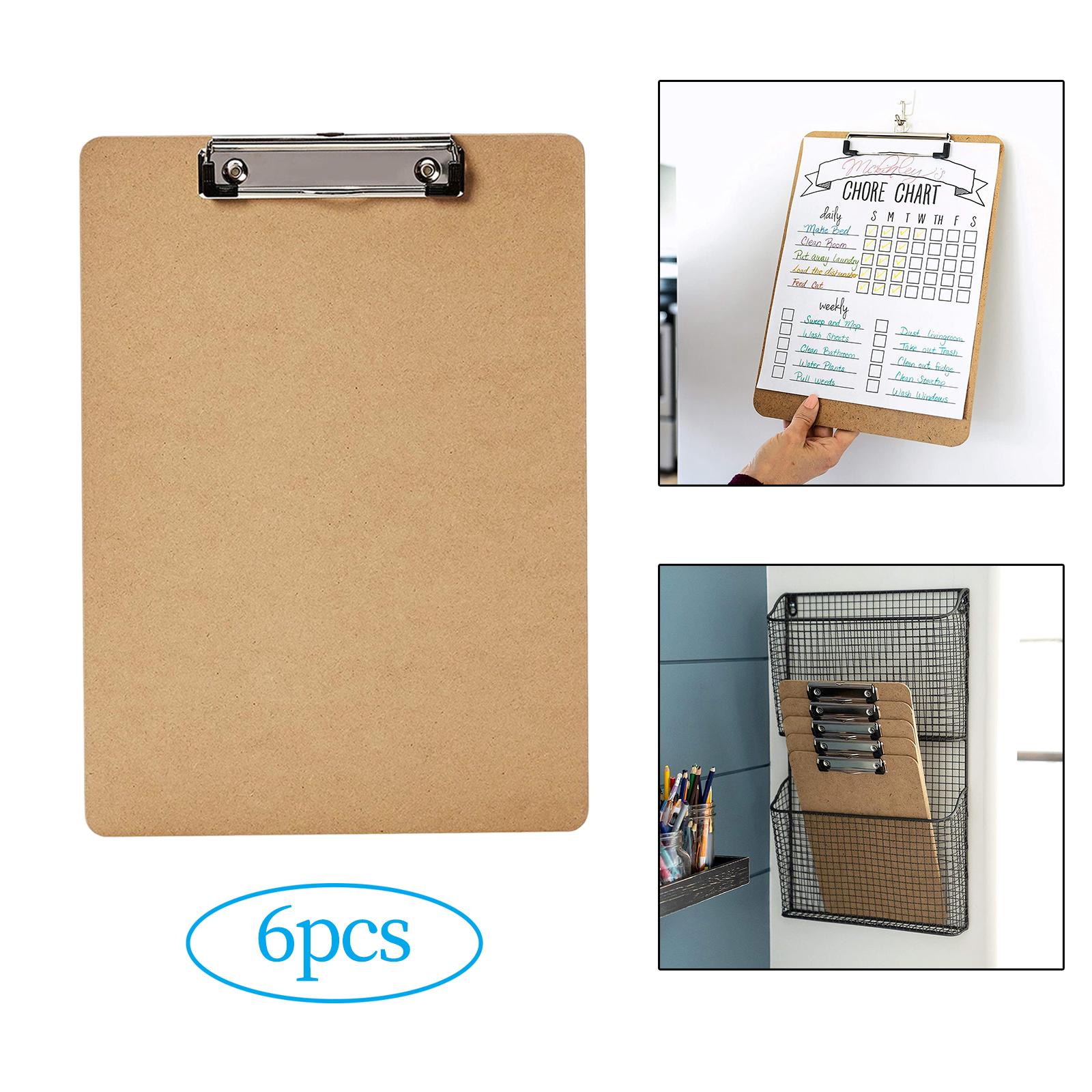 6Pcs Standard A4 Letter Size Clipboard with Low Profile Clip for Women