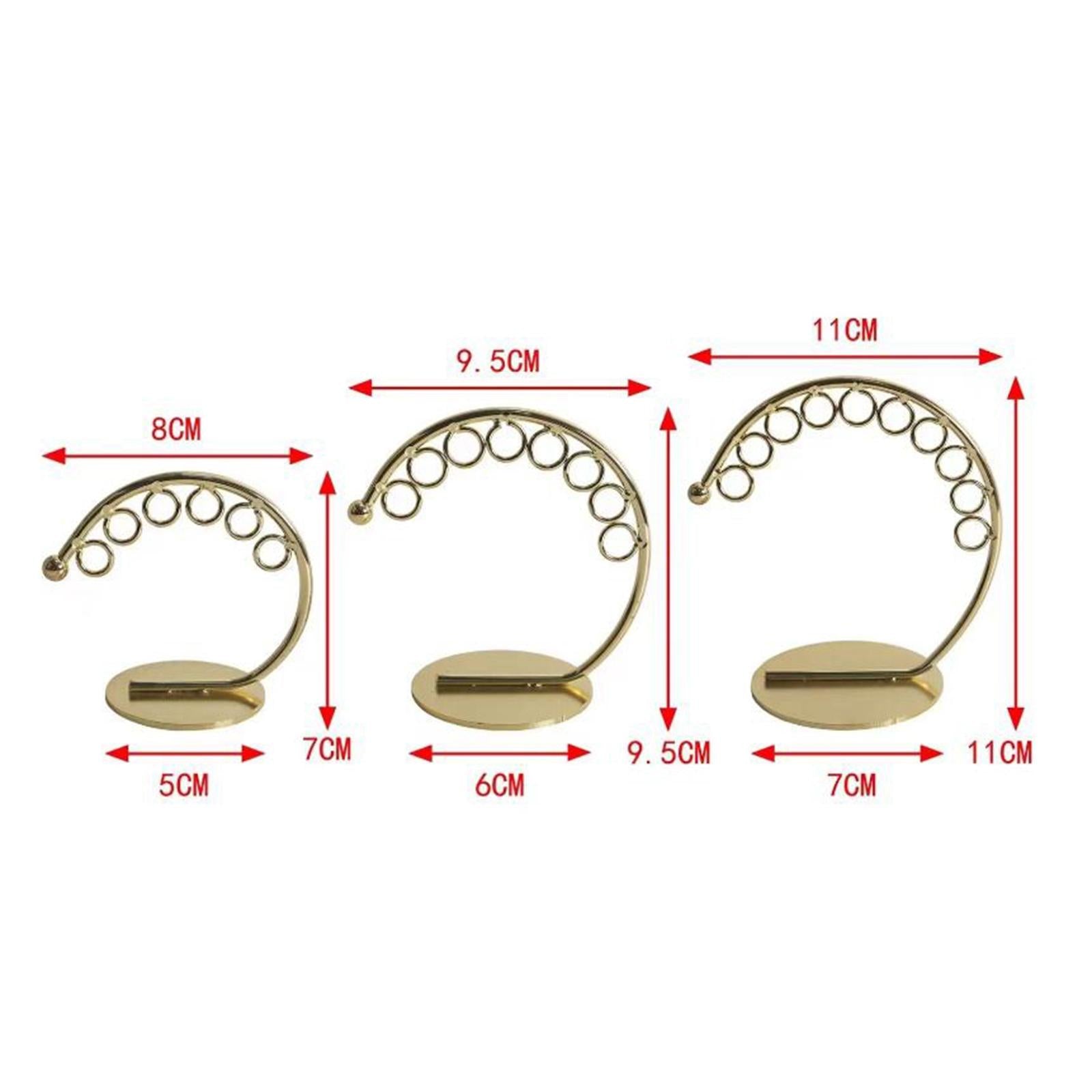 3Pcs Earring Stand Earring Display Holder for Showcase Display  Golden