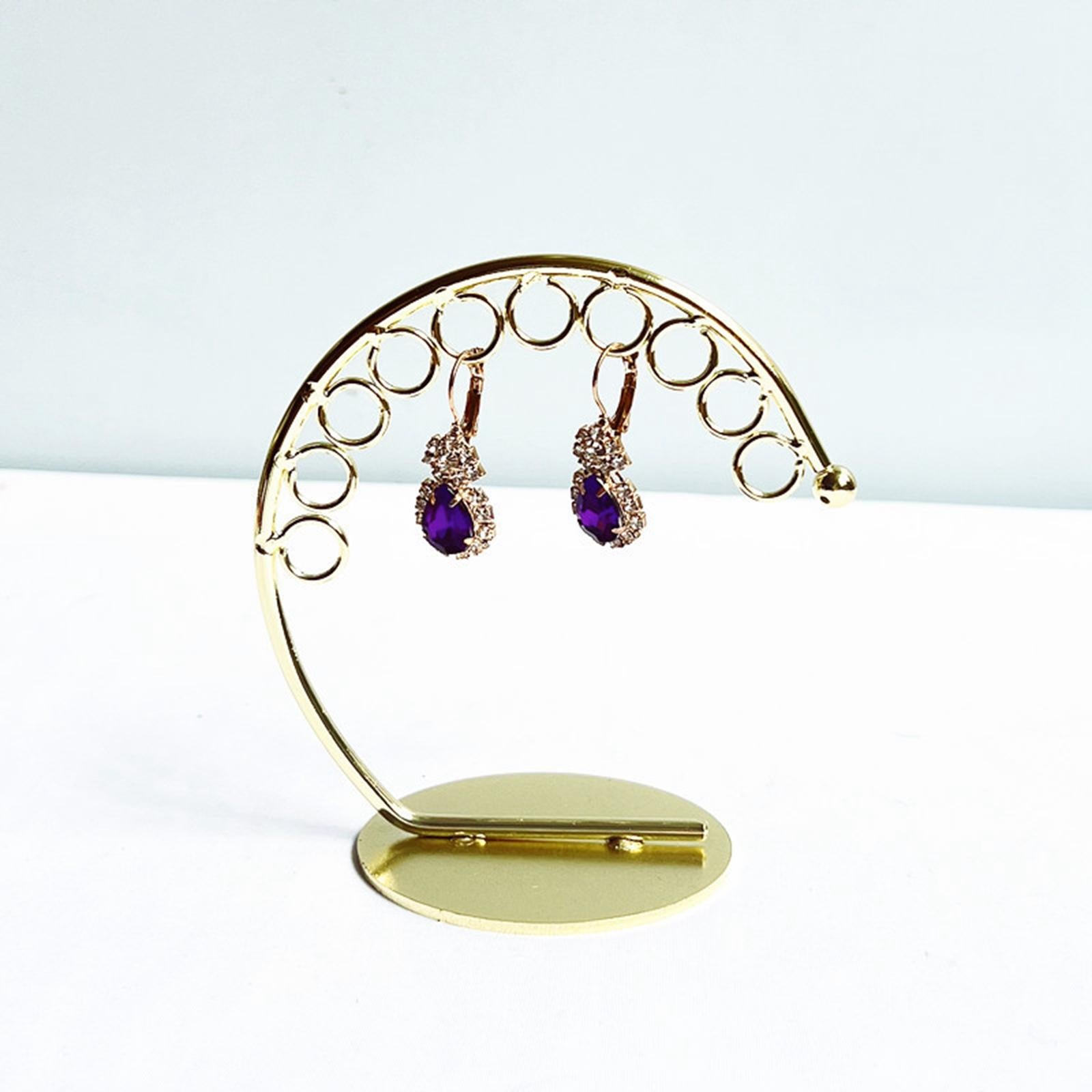 3Pcs Earring Stand Earring Display Holder for Showcase Display  Golden