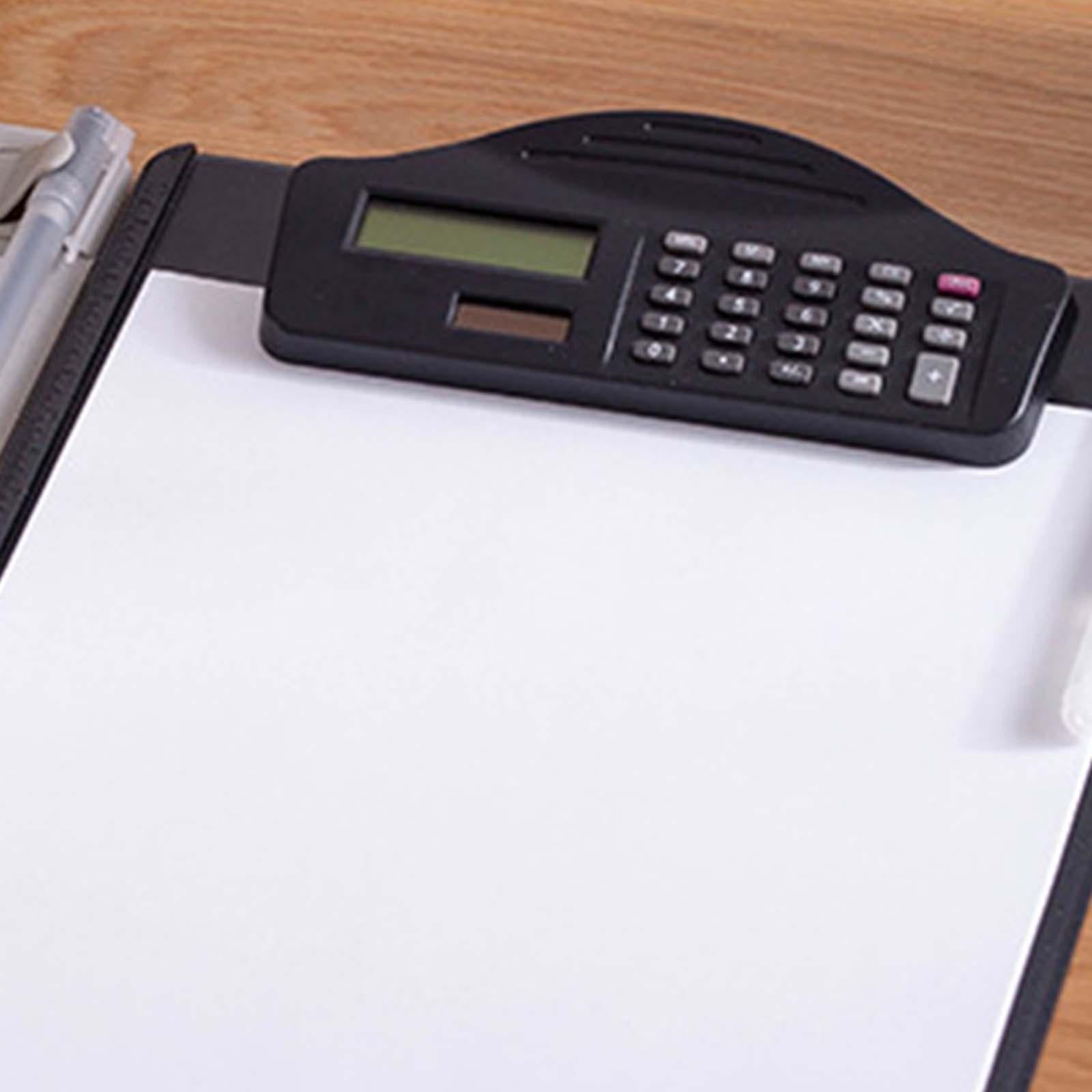 Clipboard with Calculator with Pen Clip A4 for Doctors Office School Black