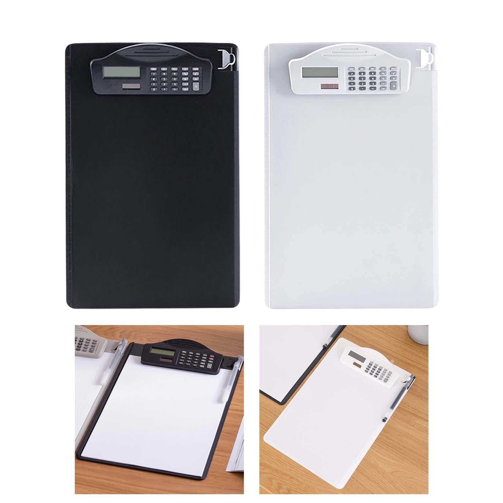 Clipboard with Calculator with Pen Clip A4 for Doctors Office School Black