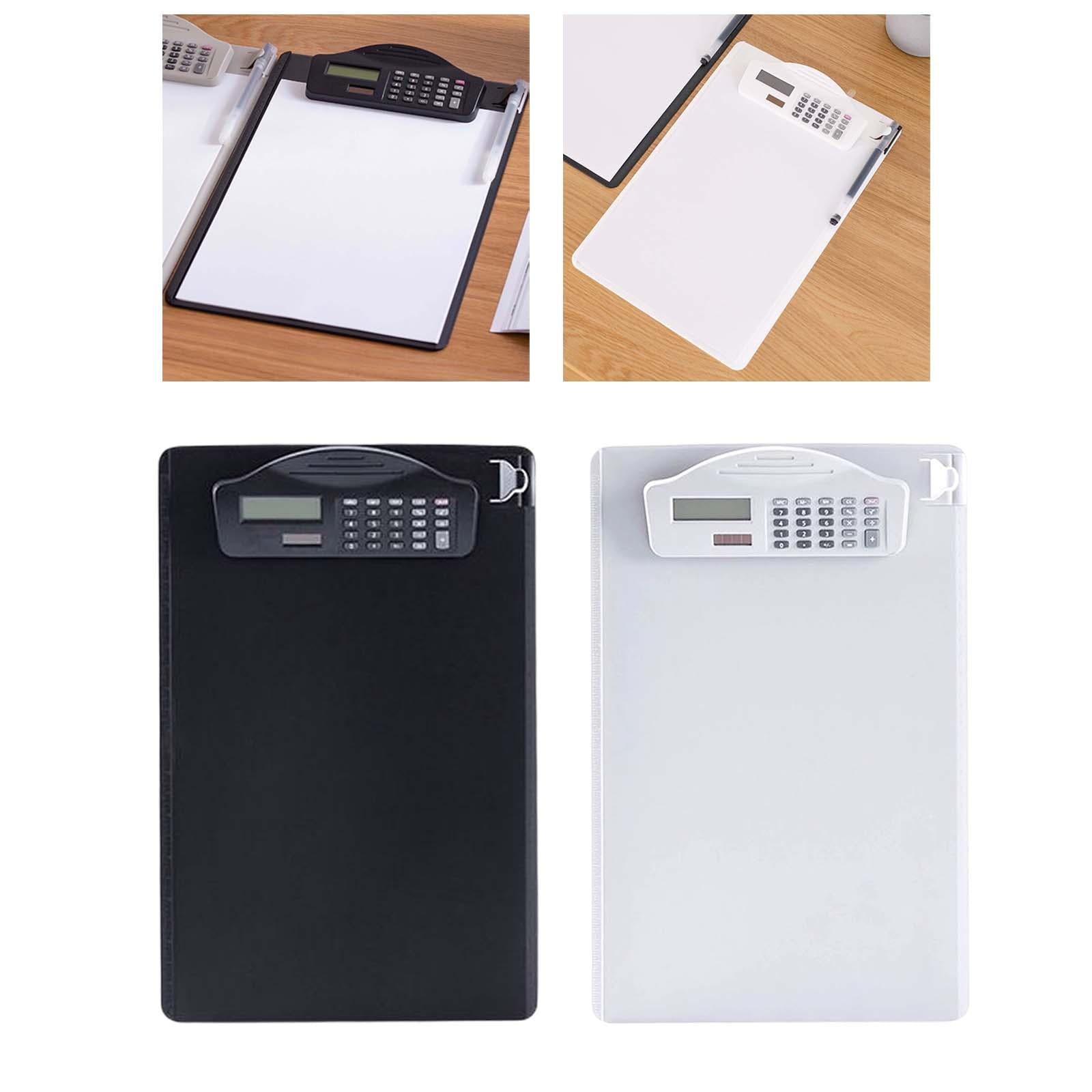 Clipboard with Calculator with Pen Clip A4 for Doctors Office School Black