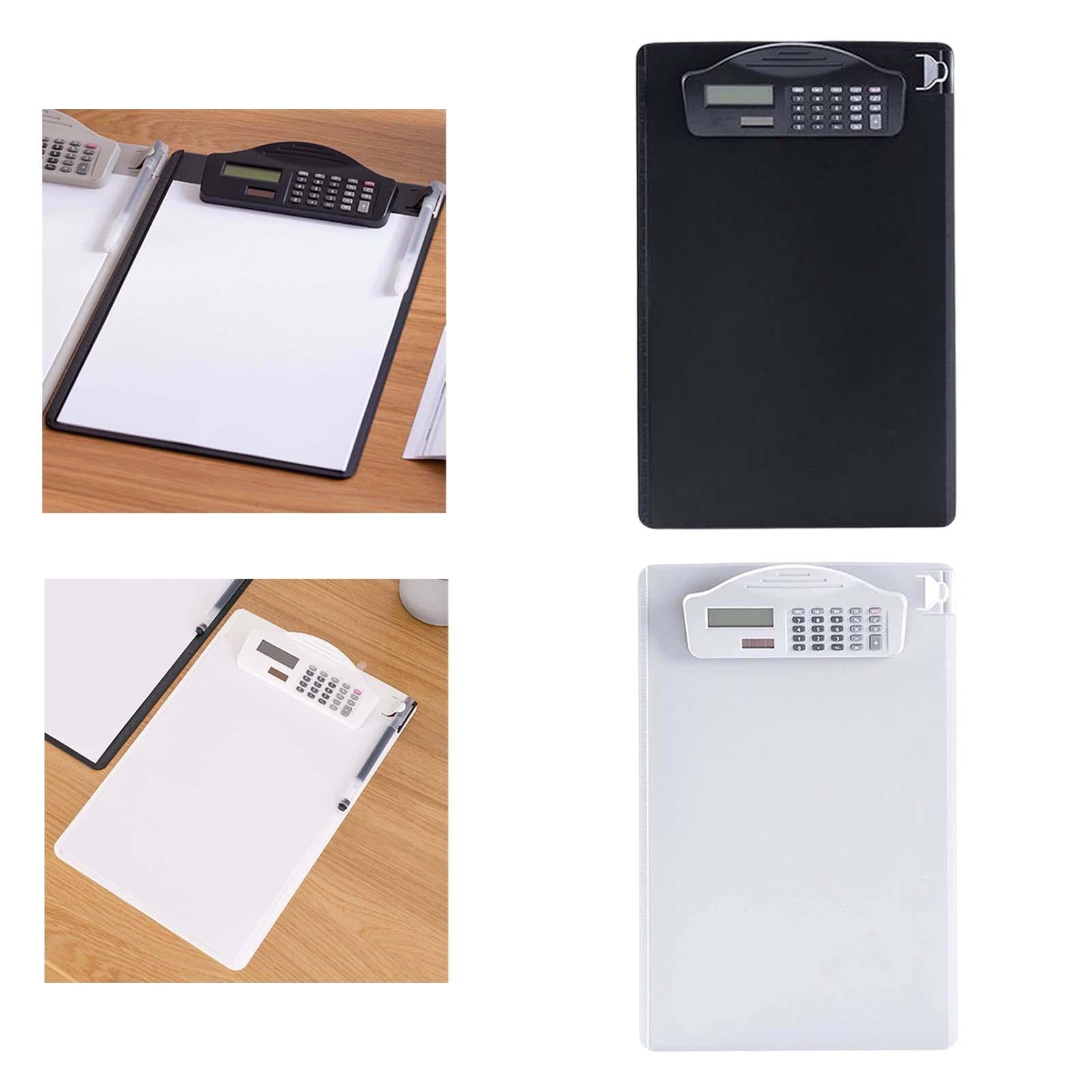 Clipboard with Calculator with Pen Clip A4 for Doctors Office School Black