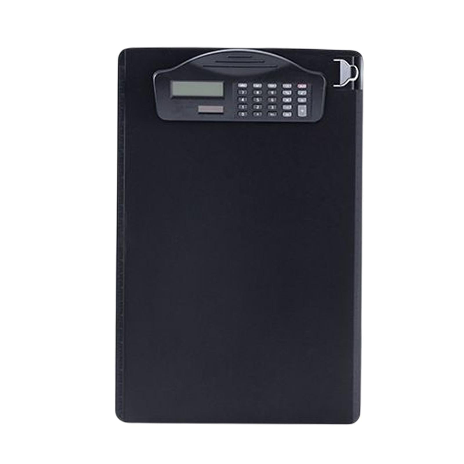 Clipboard with Calculator with Pen Clip A4 for Doctors Office School Black