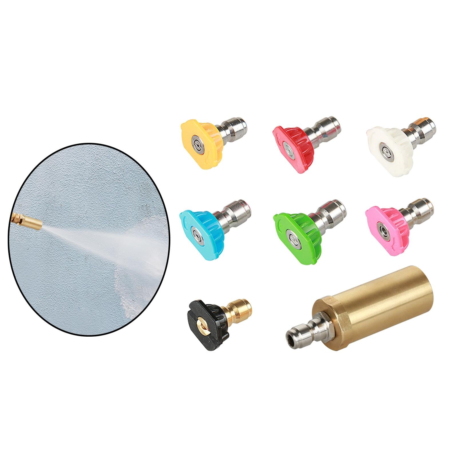 High Pressure Washer Turbo Nozzle with 7 Spray Tip for Cleaning Gutters