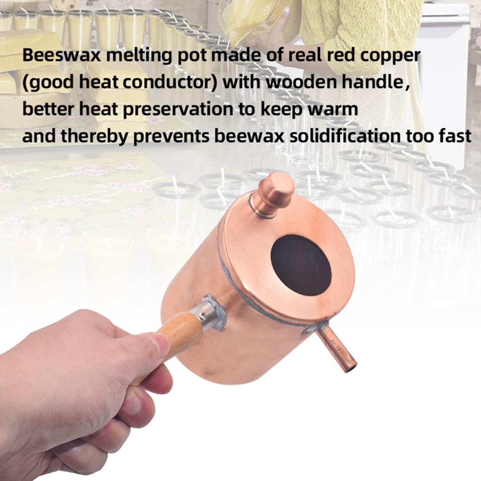 Beeswax Melting Pot Pouring Wax Melting Wooden Handle for Home Beginners