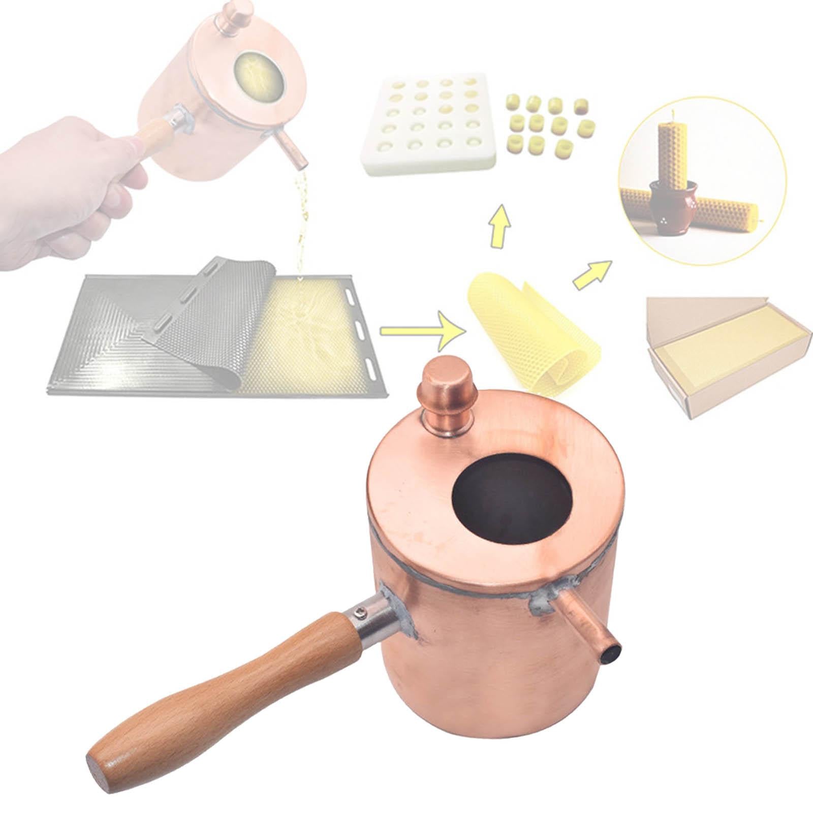 Beeswax Melting Pot Pouring Wax Melting Wooden Handle for Home Beginners