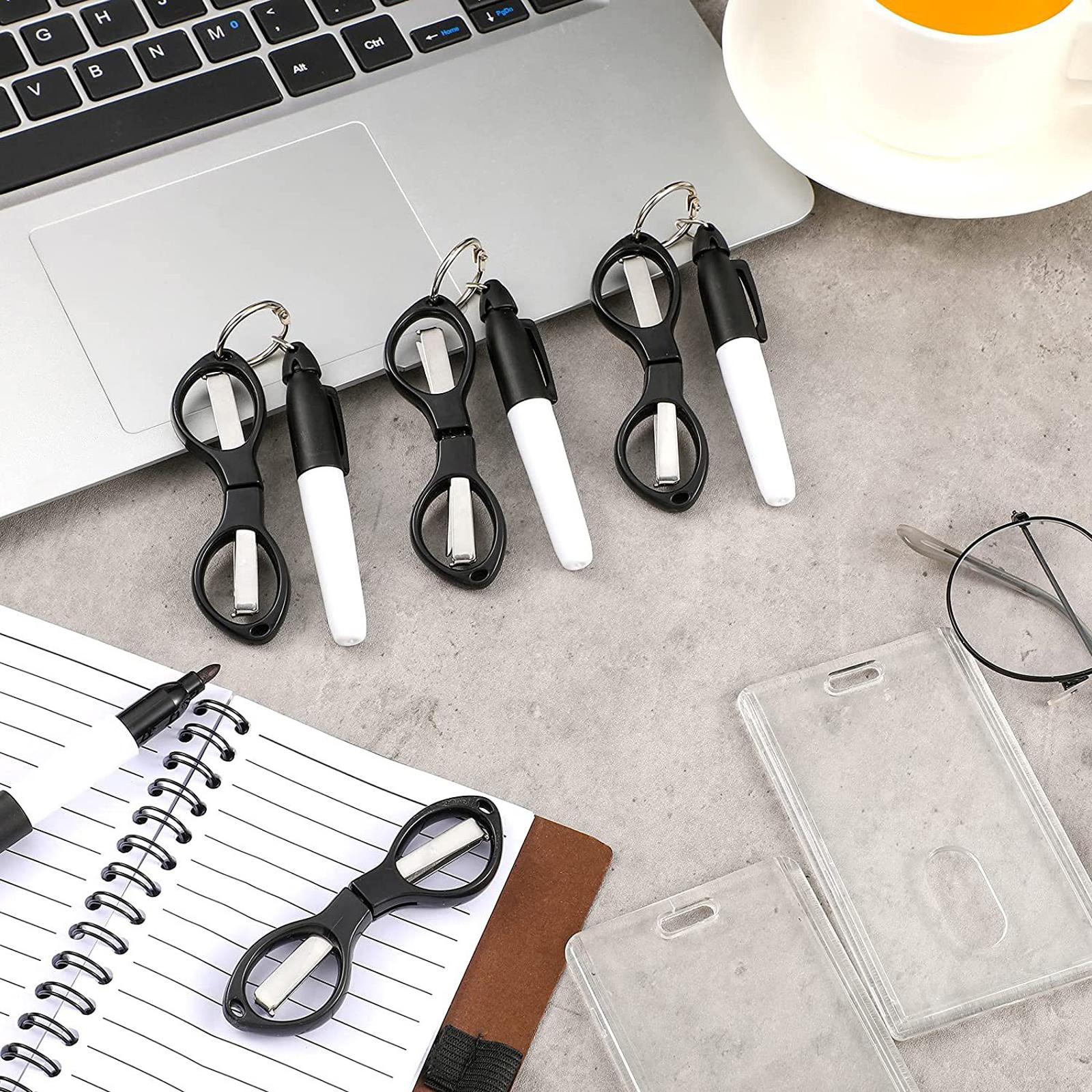 Foldable Scissors KeyChain Silver Metal Scissor Nurse Pen Set Multicolor