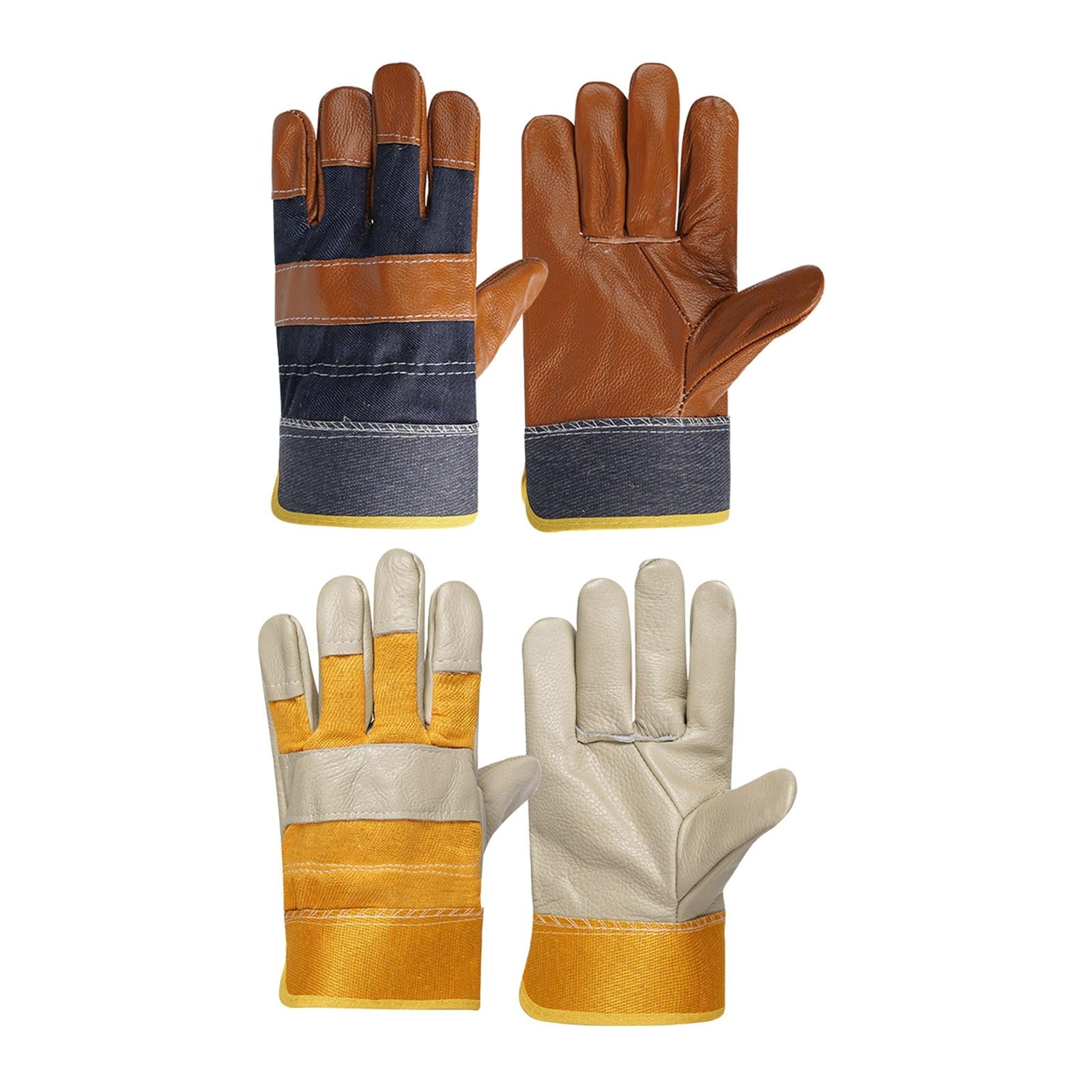 Welding Work Gloves Protection Gloves Fire Resistant for Welding Brown