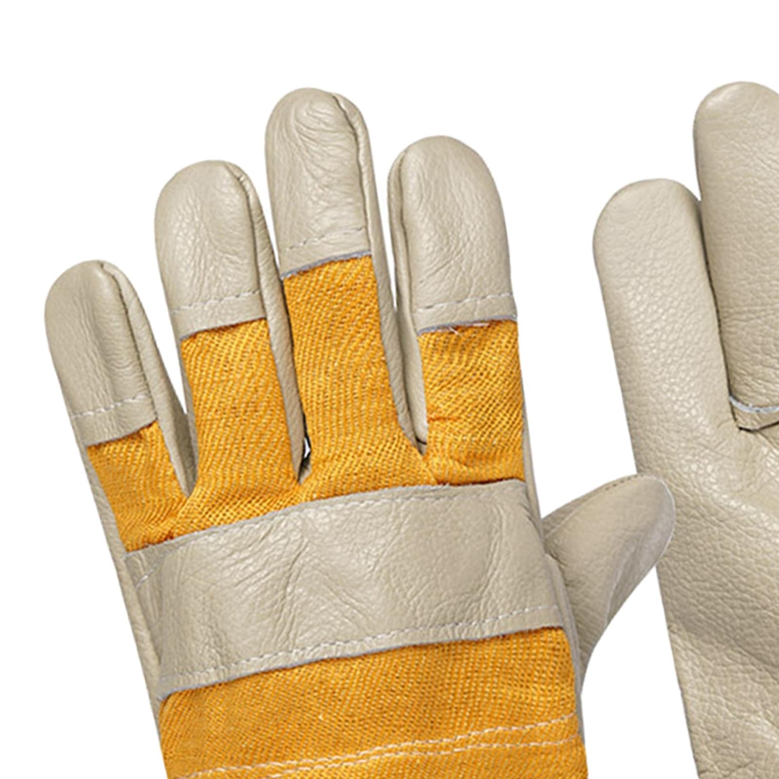 Welding Work Gloves Protection Gloves Fire Resistant for Welding Beige
