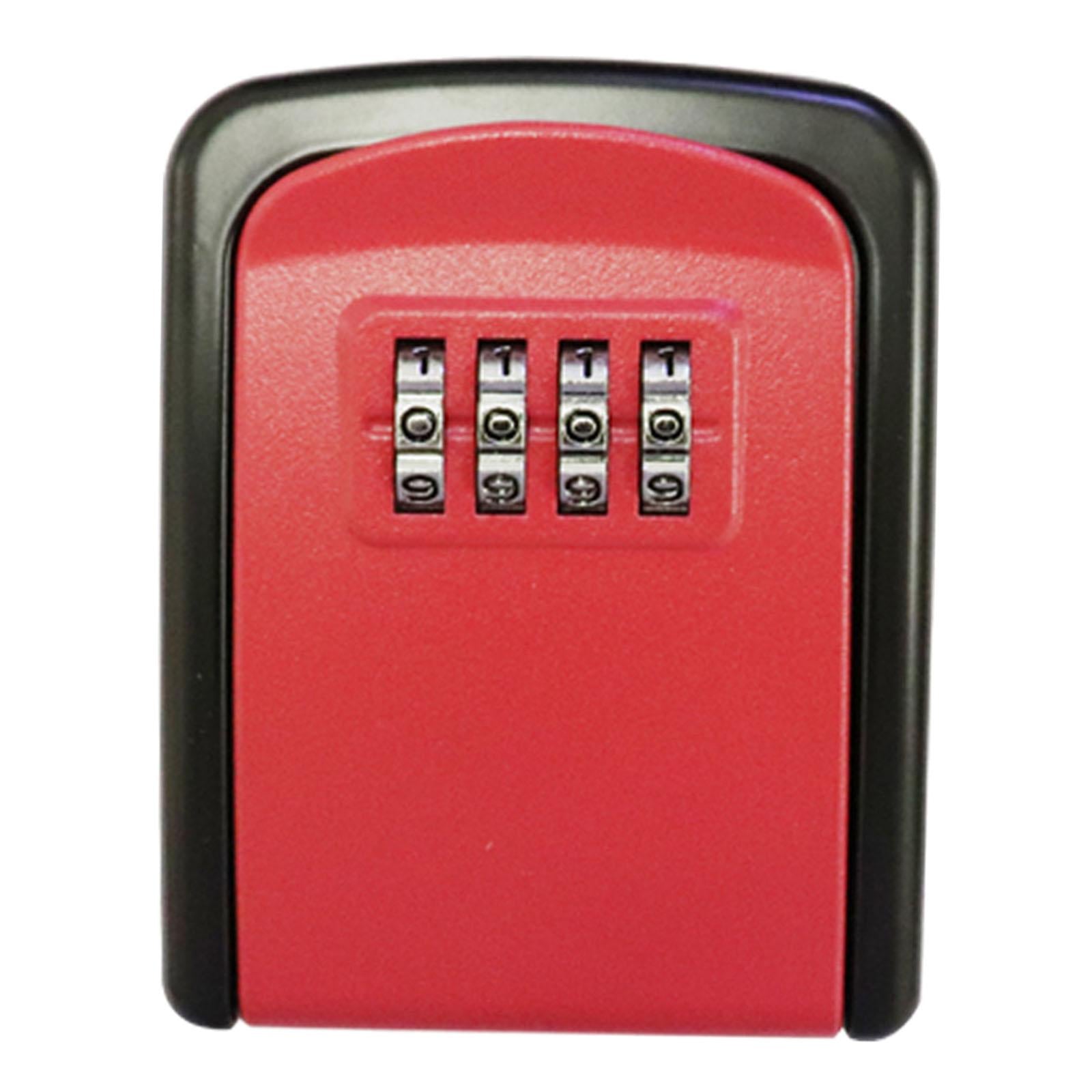 Portable Key Storage Lock Box Combination Lock Box for House red