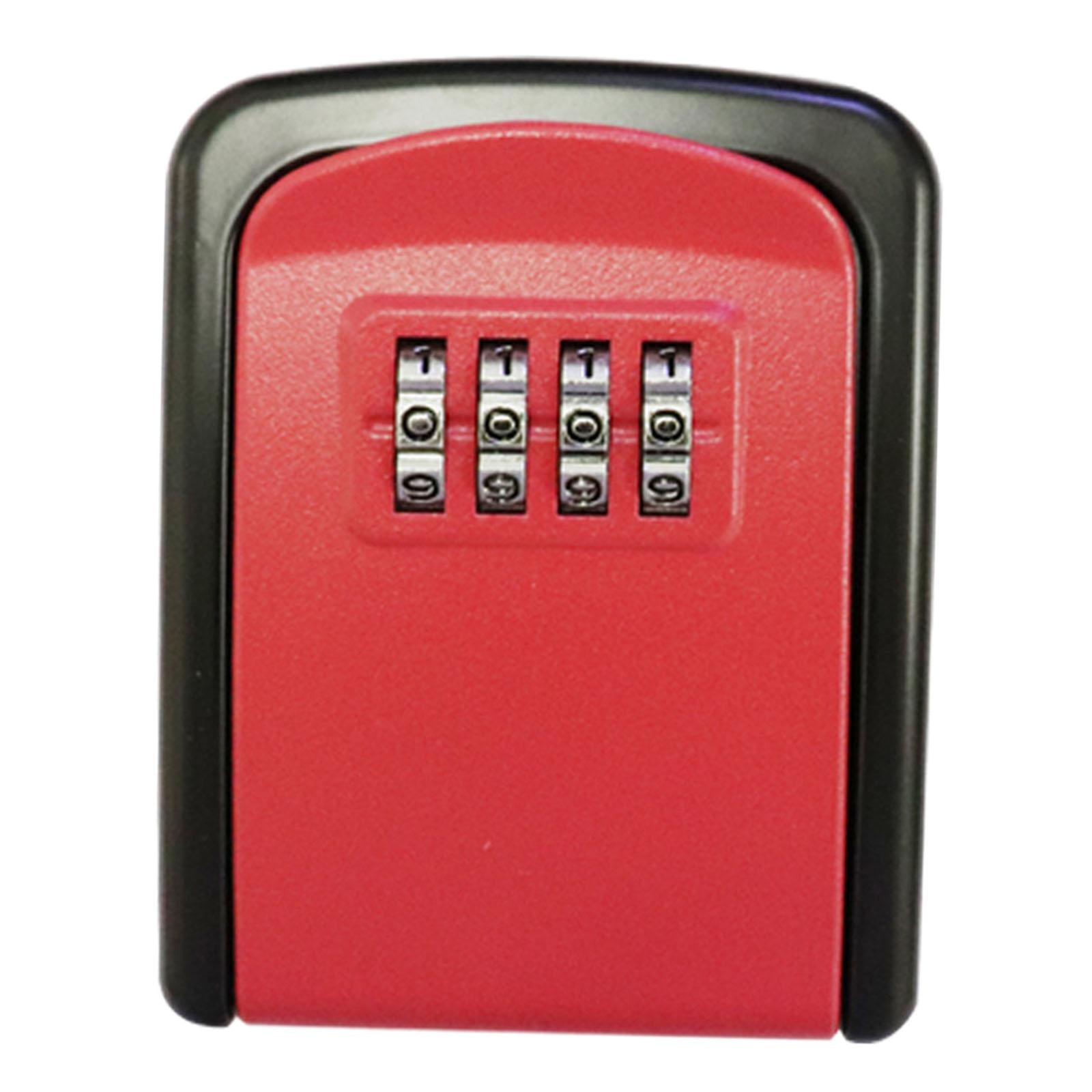 Portable Key Storage Lock Box Combination Lock Box for House red