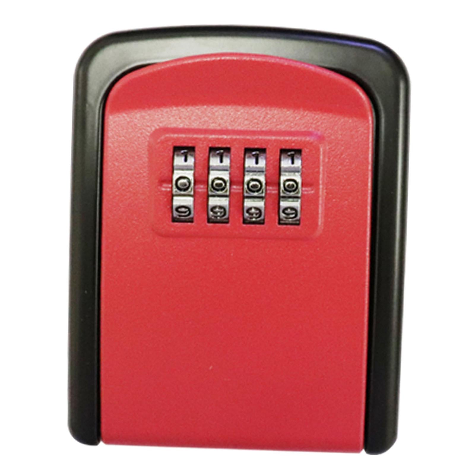 Portable Key Storage Lock Box Combination Lock Box for House red