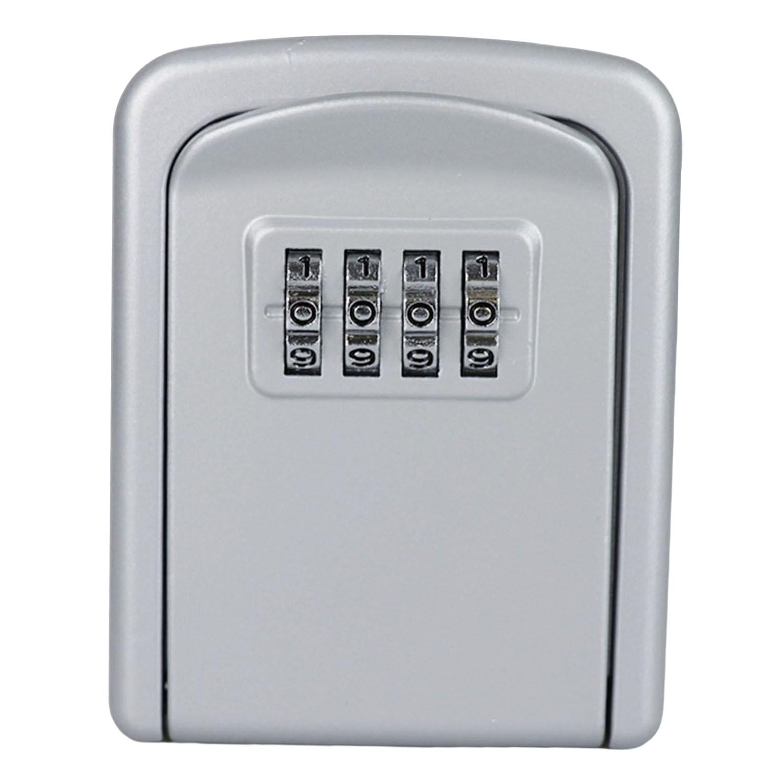 Portable Key Storage Lock Box Combination Lock Box for House silver