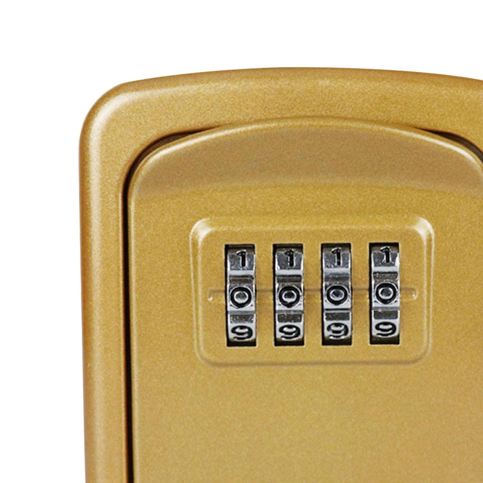 Portable Key Storage Lock Box Combination Lock Box for House gold