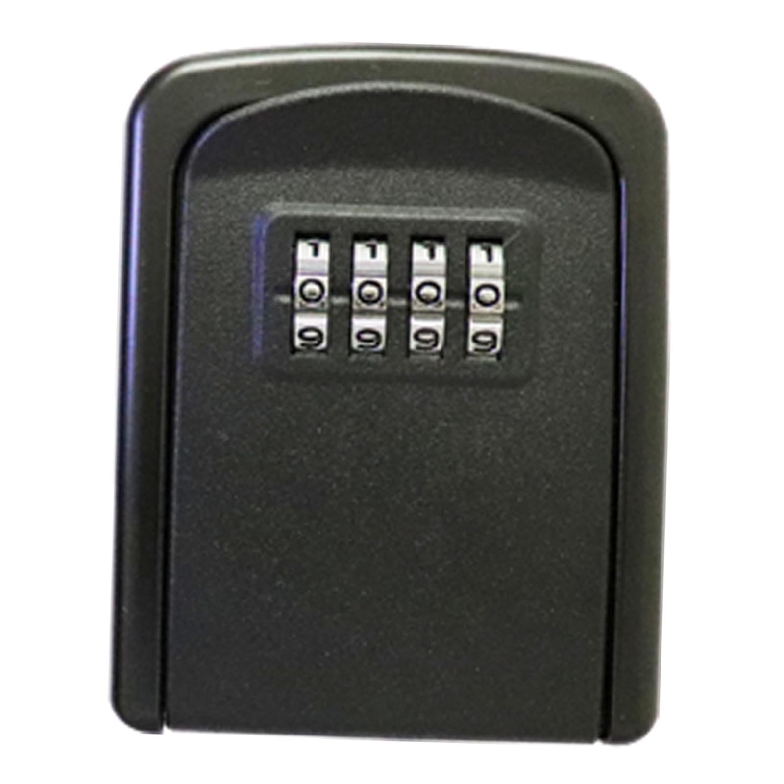 Portable Key Storage Lock Box Combination Lock Box for House black