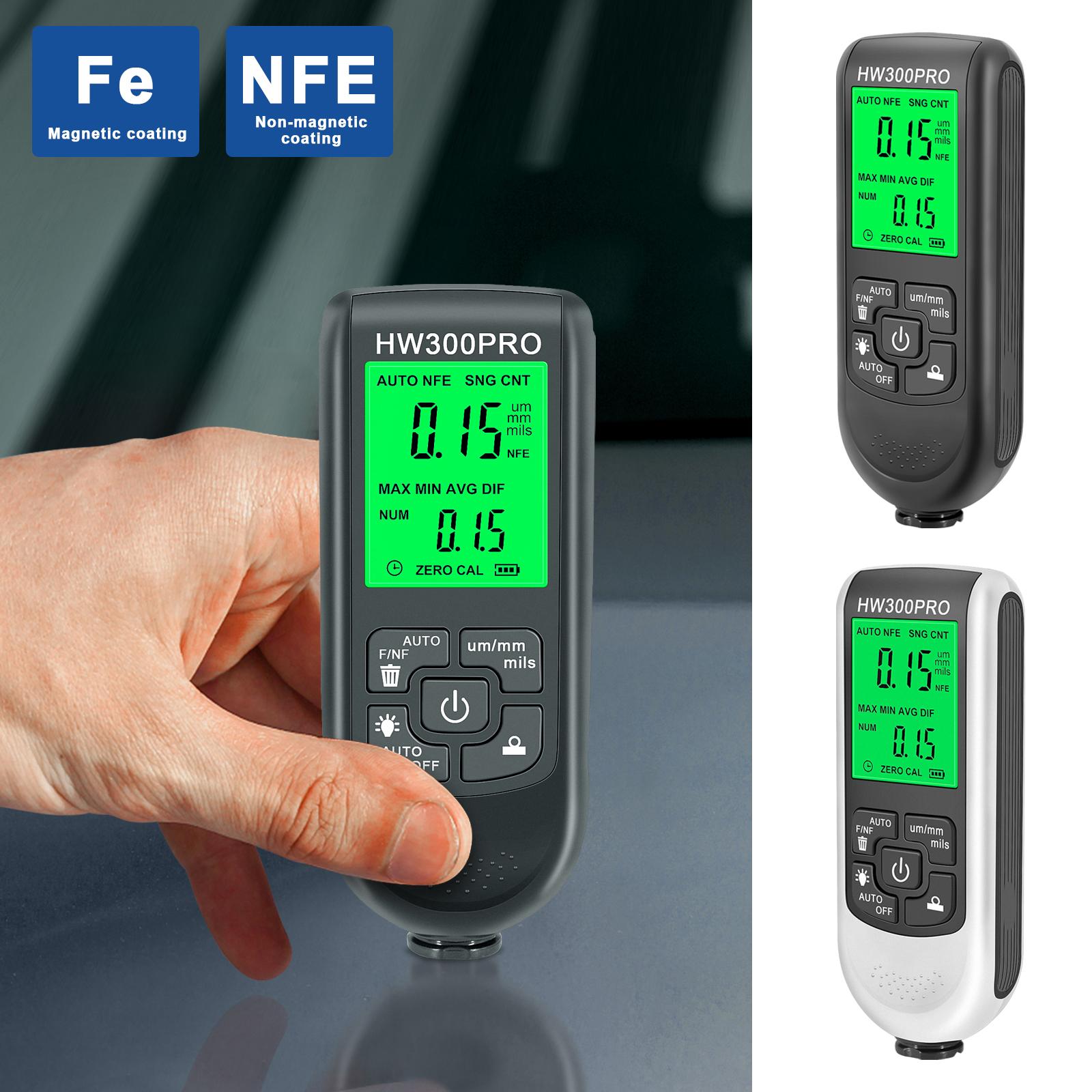 Coating Thickness Gauge Professional Digital Display for Automotive Black