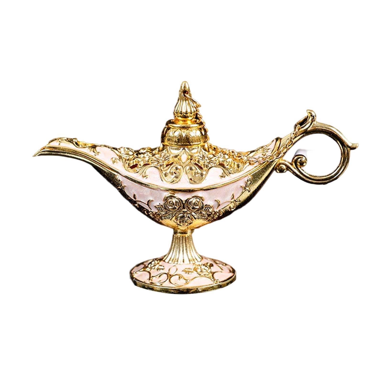Retro Style Wishing Oil Lamp Pot Arts Crafts for Party Wedding Decoration White