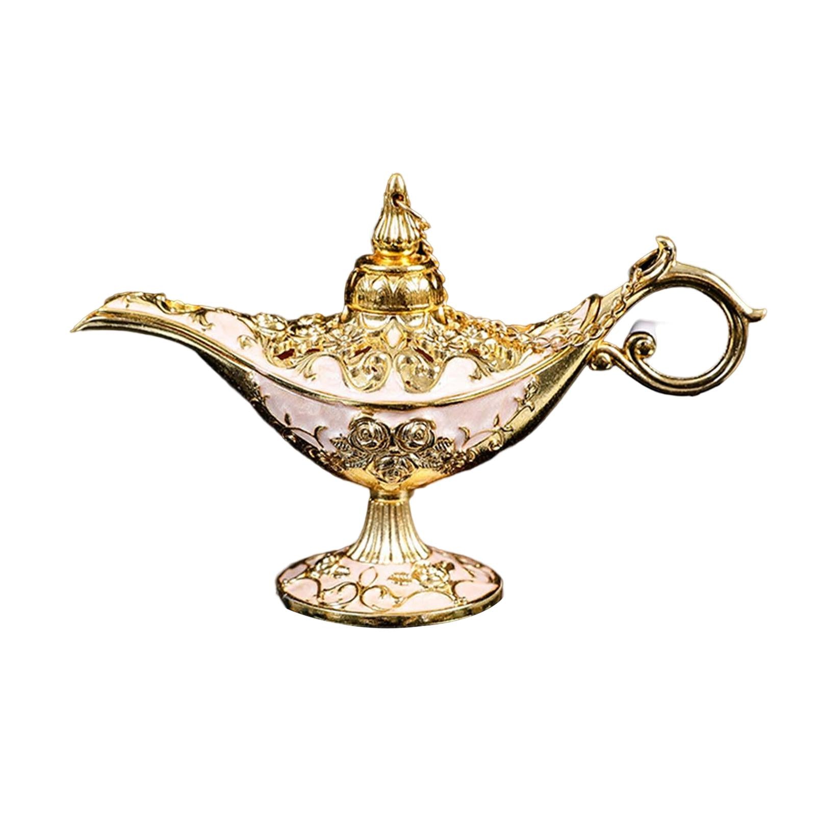 Retro Style Wishing Oil Lamp Pot Arts Crafts for Party Wedding Decoration White