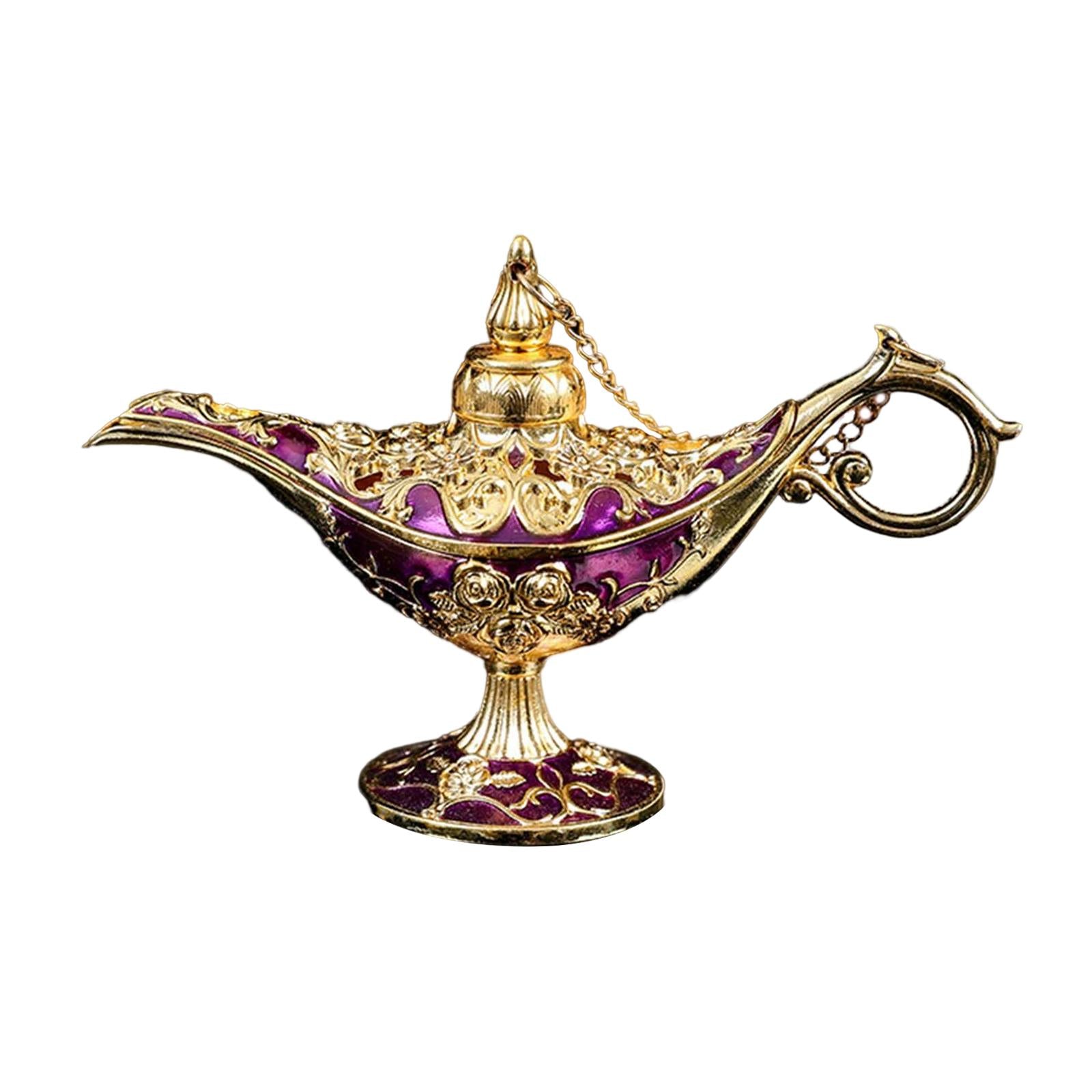Retro Style Wishing Oil Lamp Pot Arts Crafts for Party Wedding Decoration Purple