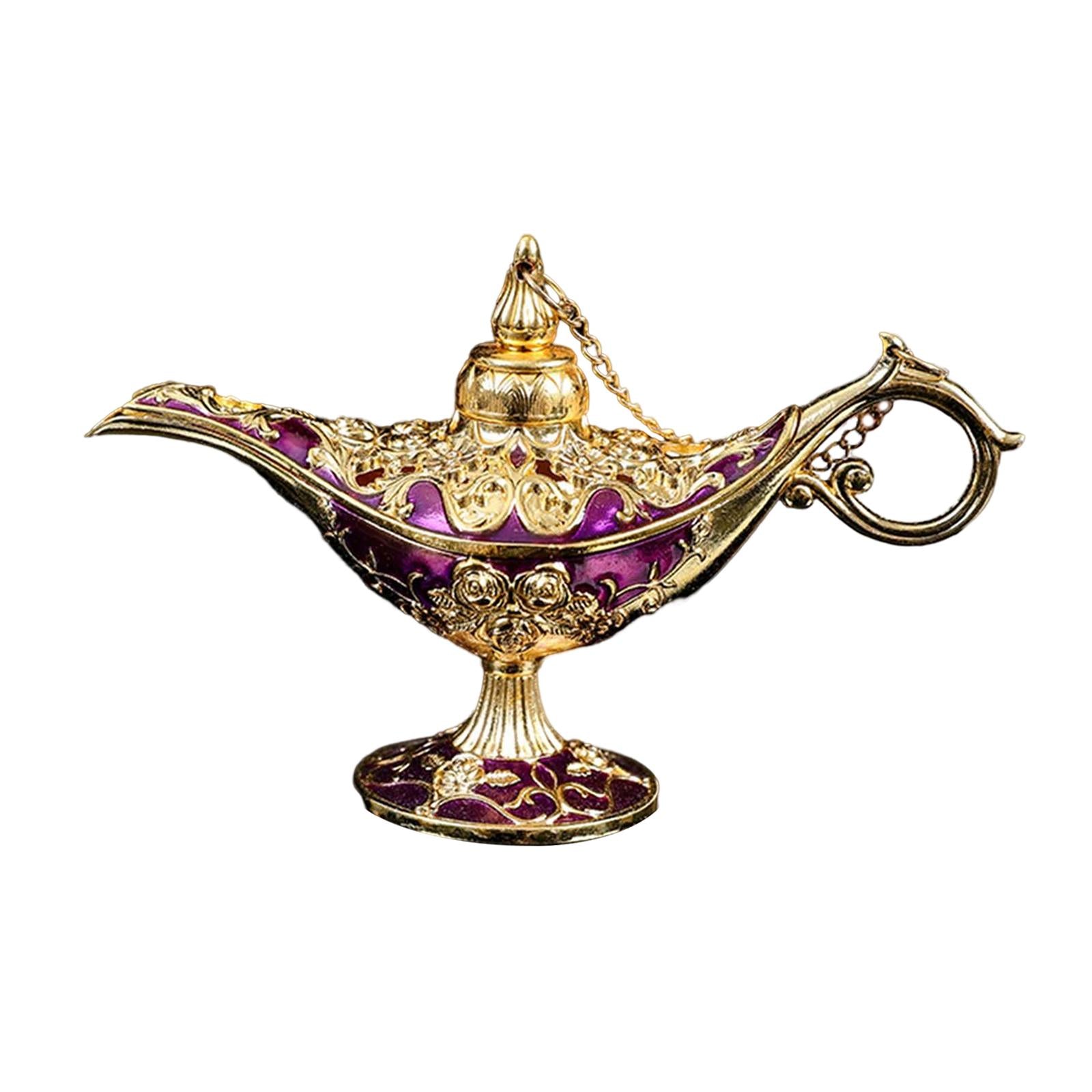 Retro Style Wishing Oil Lamp Pot Arts Crafts for Party Wedding Decoration Purple