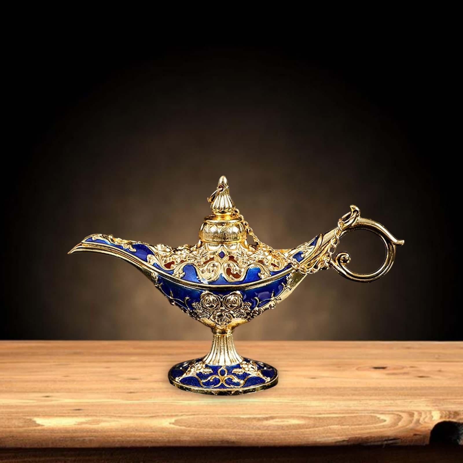 Retro Style Wishing Oil Lamp Pot Arts Crafts for Party Wedding Decoration Navy