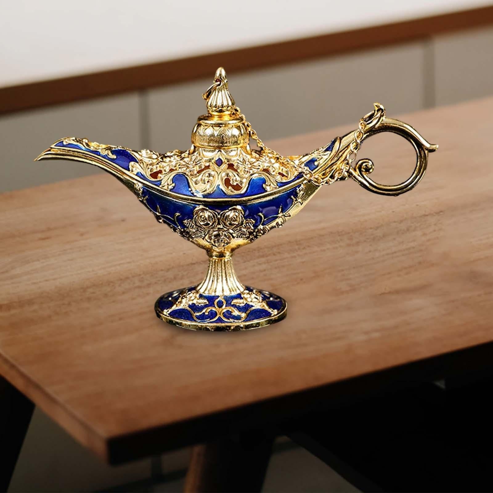 Retro Style Wishing Oil Lamp Pot Arts Crafts for Party Wedding Decoration Navy
