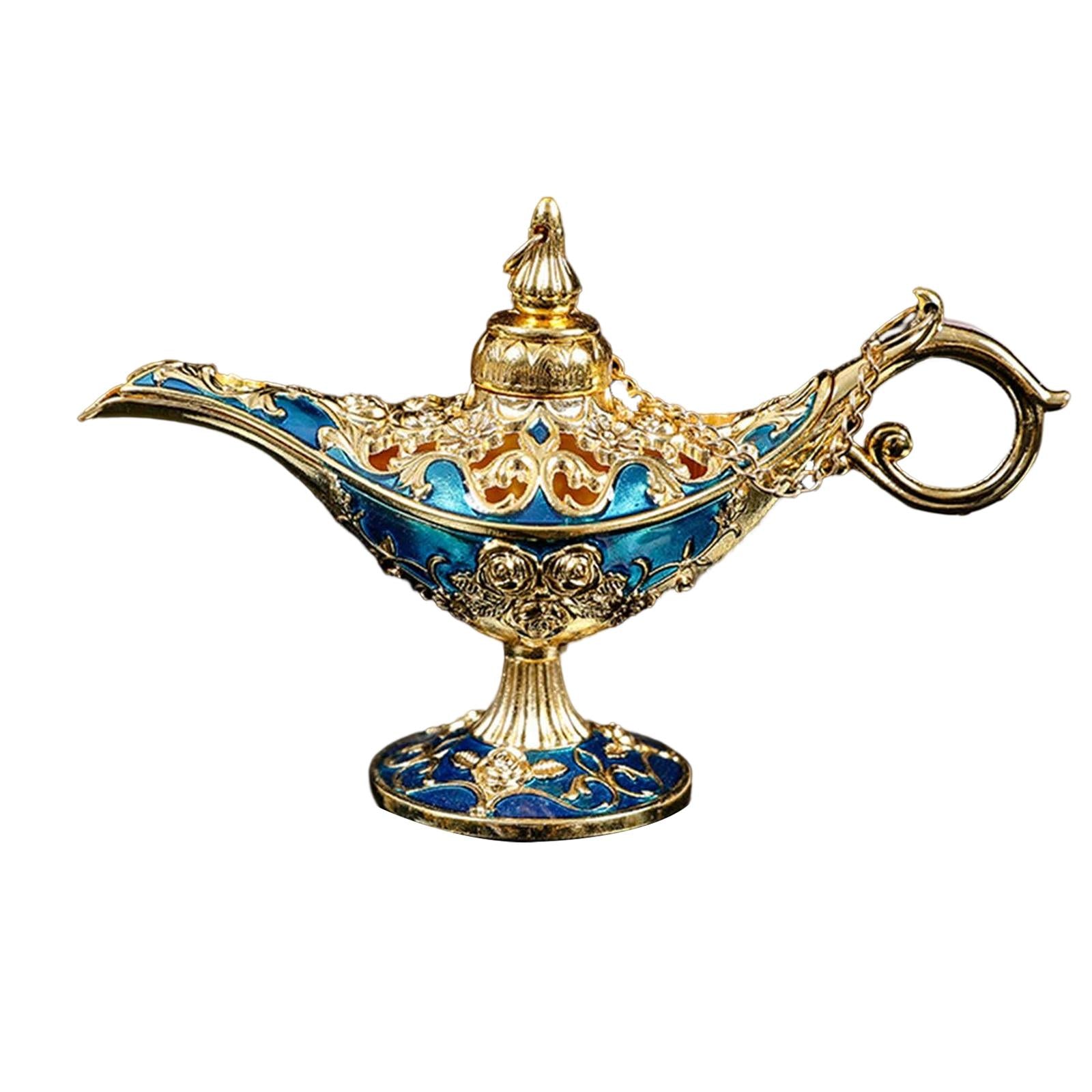 Retro Style Wishing Oil Lamp Pot Arts Crafts for Party Wedding Decoration Blue