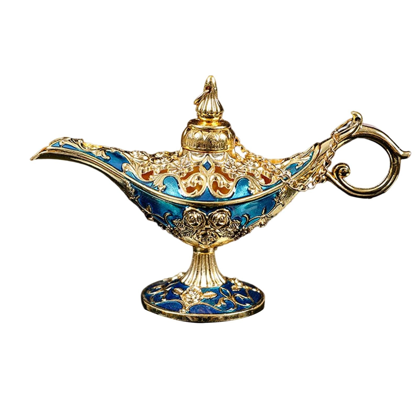 Retro Style Wishing Oil Lamp Pot Arts Crafts for Party Wedding Decoration Blue