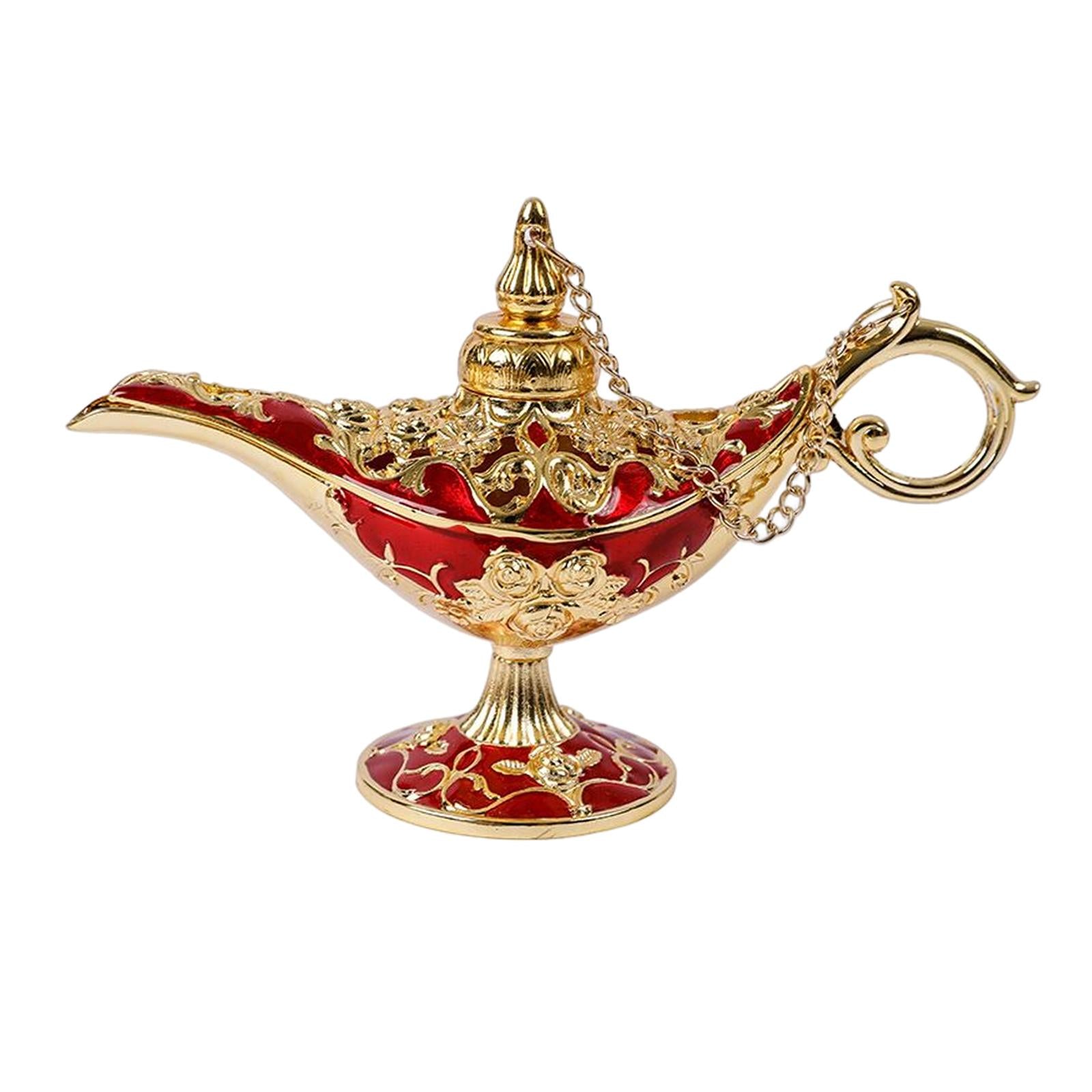 Retro Style Wishing Oil Lamp Pot Arts Crafts for Party Wedding Decoration Red