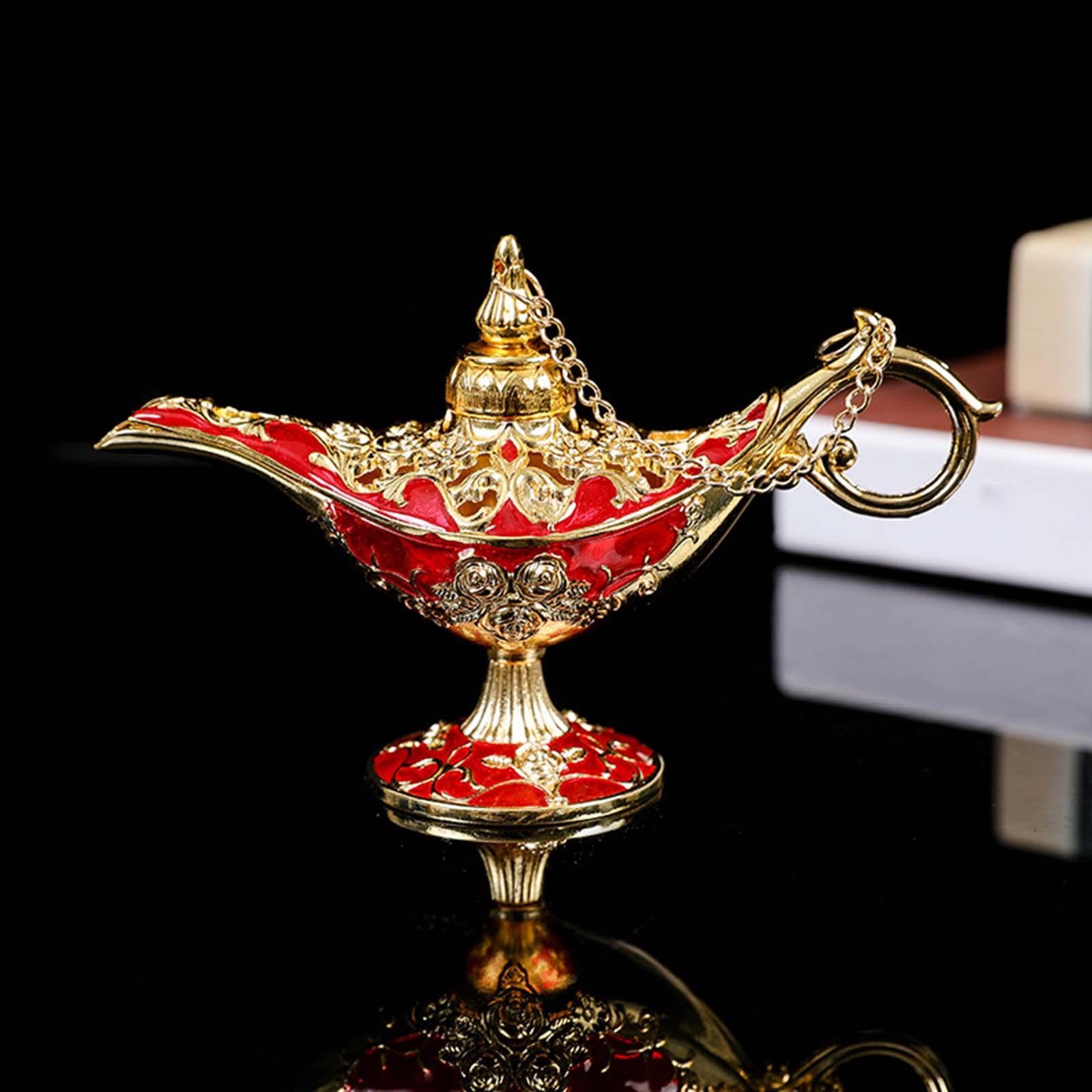Retro Style Wishing Oil Lamp Pot Arts Crafts for Party Wedding Decoration Red