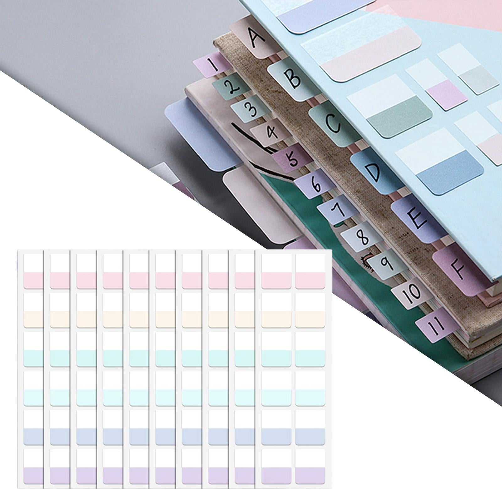 Color Sticky Index Tabs Labels Memo 4 Sheets for Office 4x120pcs light color