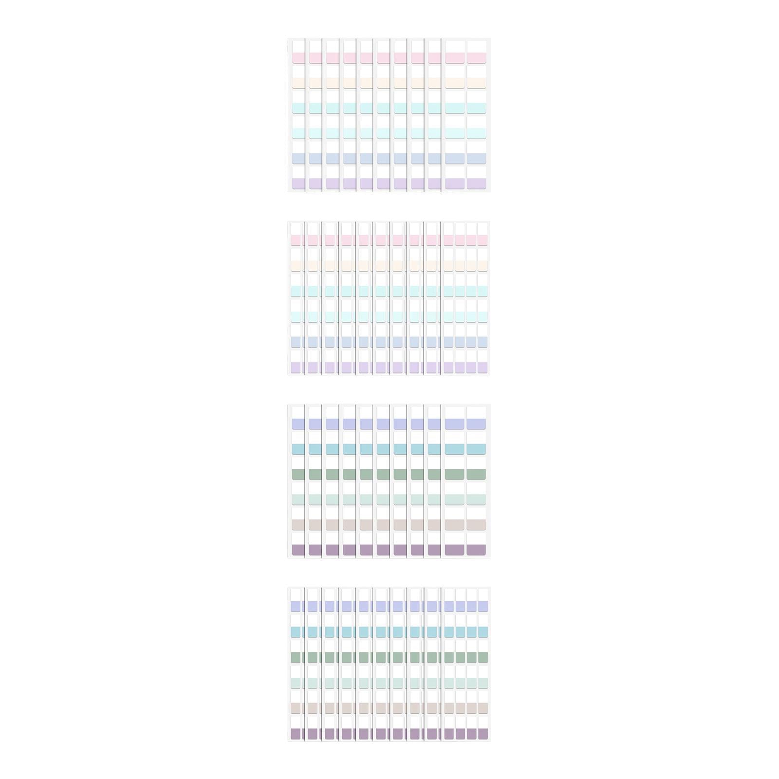Color Sticky Index Tabs Labels Memo 4 Sheets for Office 4x120pcs light color