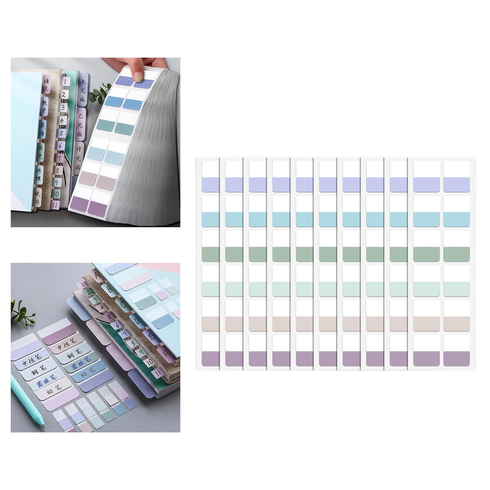 Color Sticky Index Tabs Labels Memo 4 Sheets for Office 4x120pcs retro