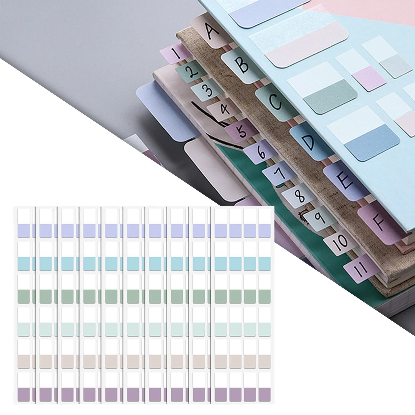 Color Sticky Index Tabs Labels Memo 4 Sheets for Office 4x240pcs retro