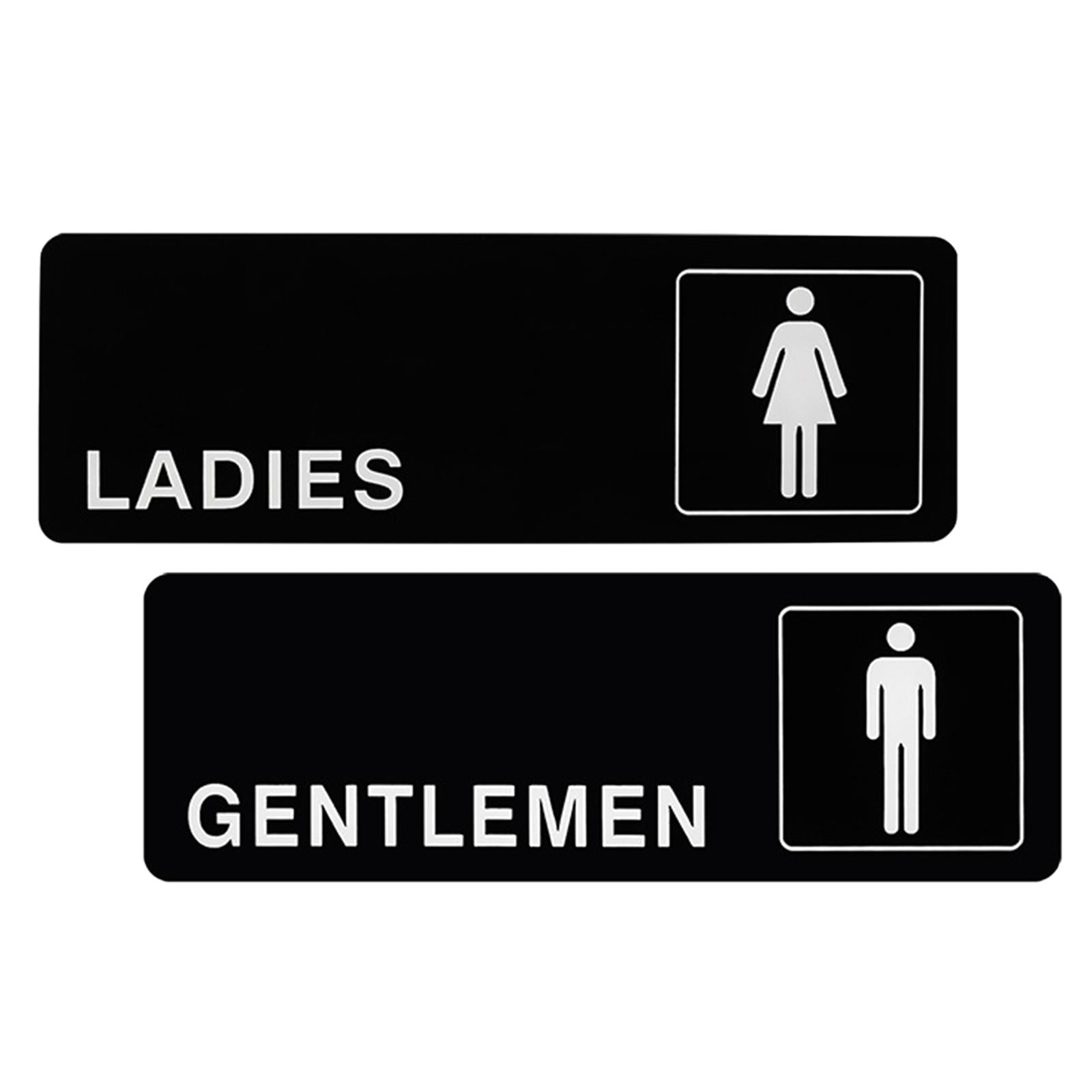 1 Pair Toilet Sign Acrylic Wall Sticker Decor Rectangle for Office Washroom