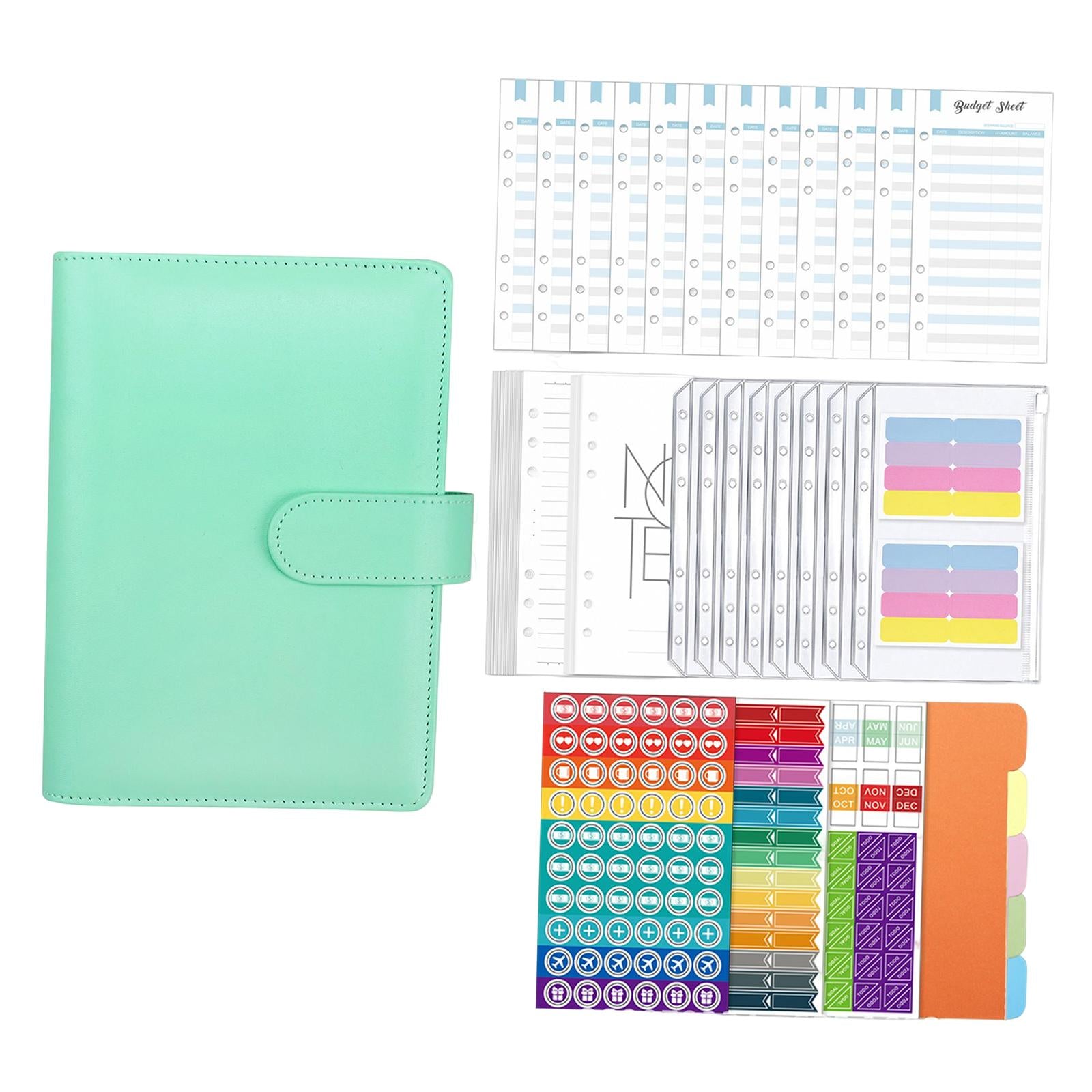 A6 Budget Binder Practical Lightweight Comfortable for Passport Home Cards Green