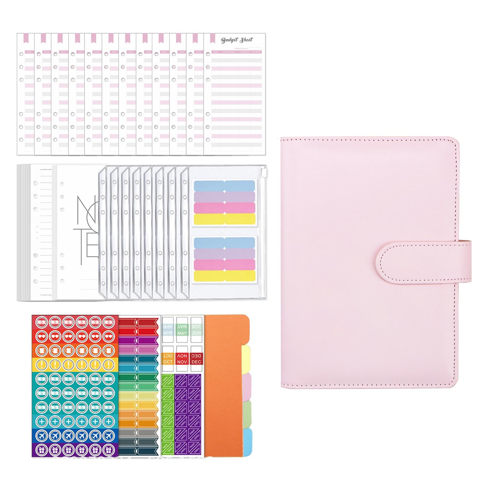 A6 Budget Binder Practical Lightweight Comfortable for Passport Home Cards Pink