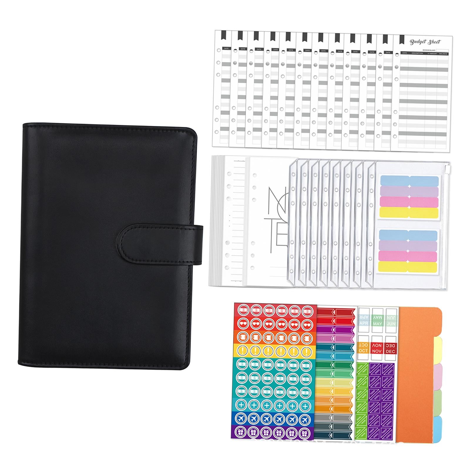 A6 Budget Binder Practical Lightweight Comfortable for Passport Home Cards Black