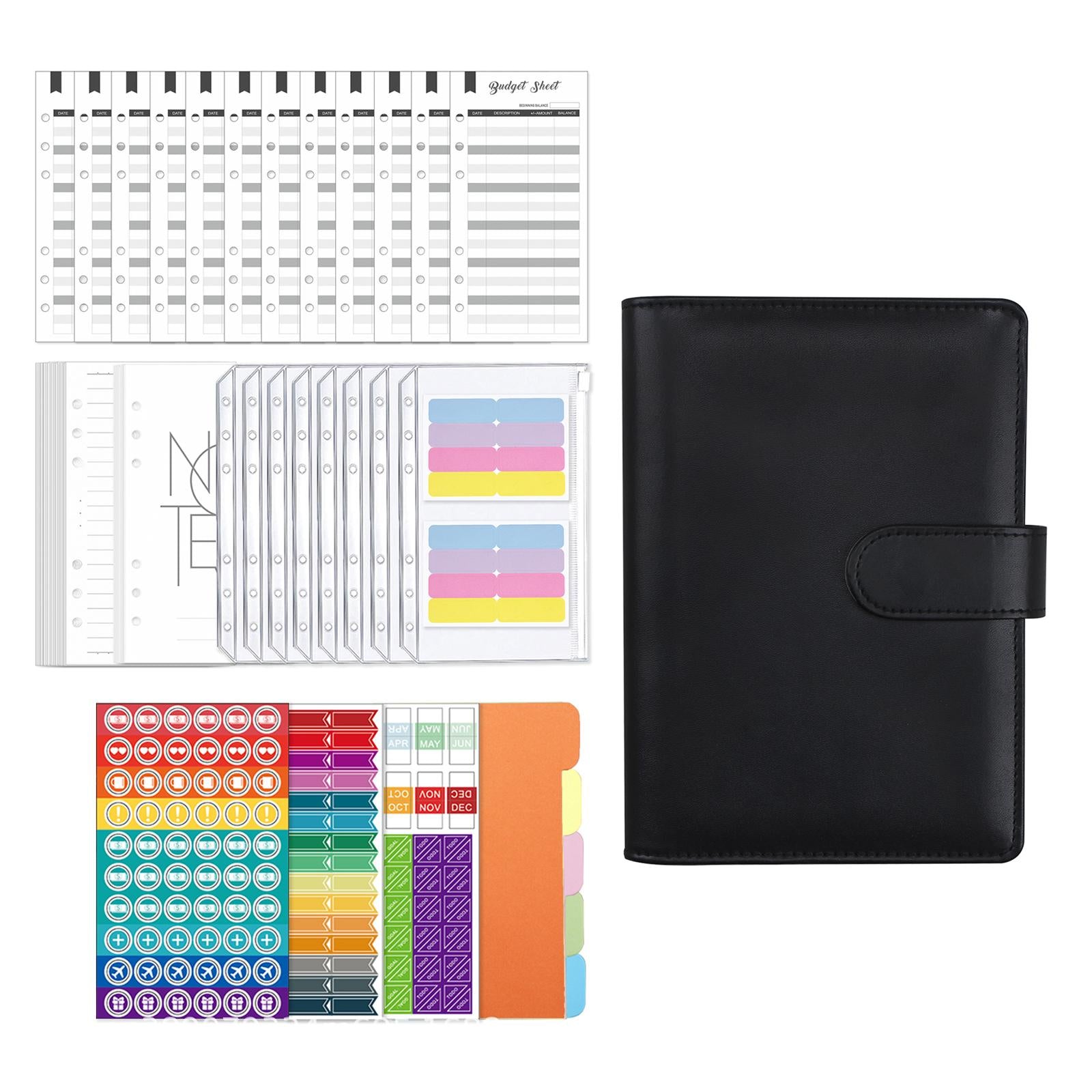 A6 Budget Binder Practical Lightweight Comfortable for Passport Home Cards Black