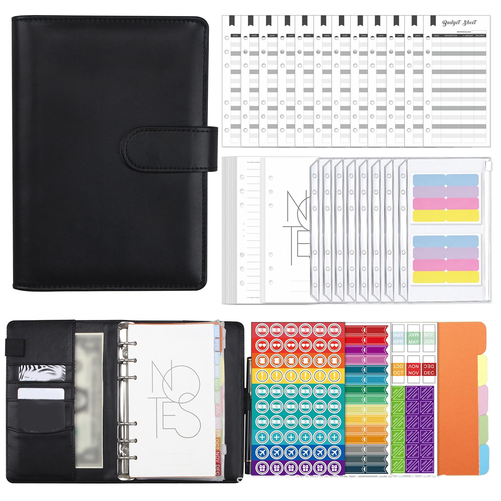 A6 Budget Binder Practical Lightweight Comfortable for Passport Home Cards Black