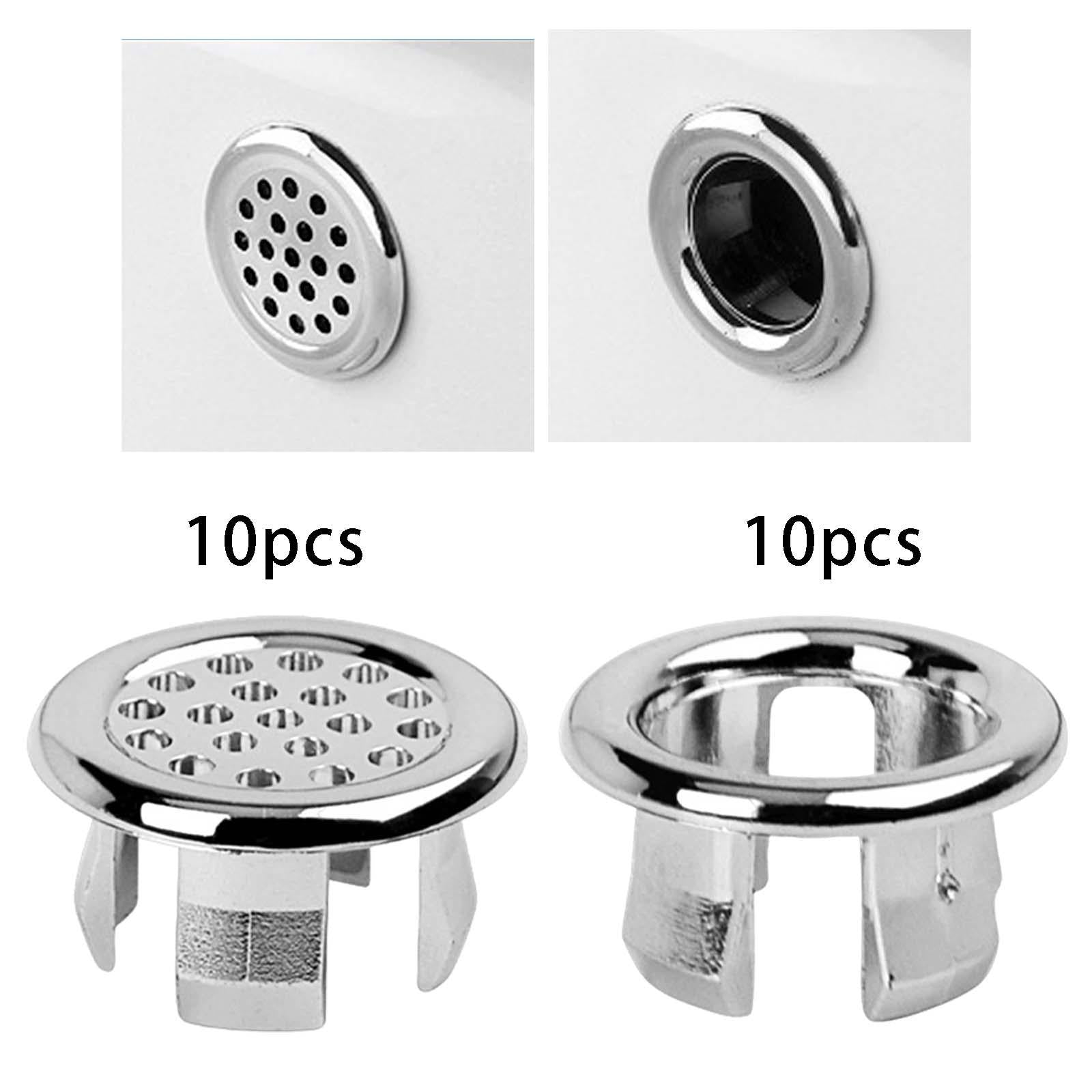 10Pcs Sink Overflow Cap Overflow Cover Vanity Sink Overflow Cap for Kitchen Mesh
