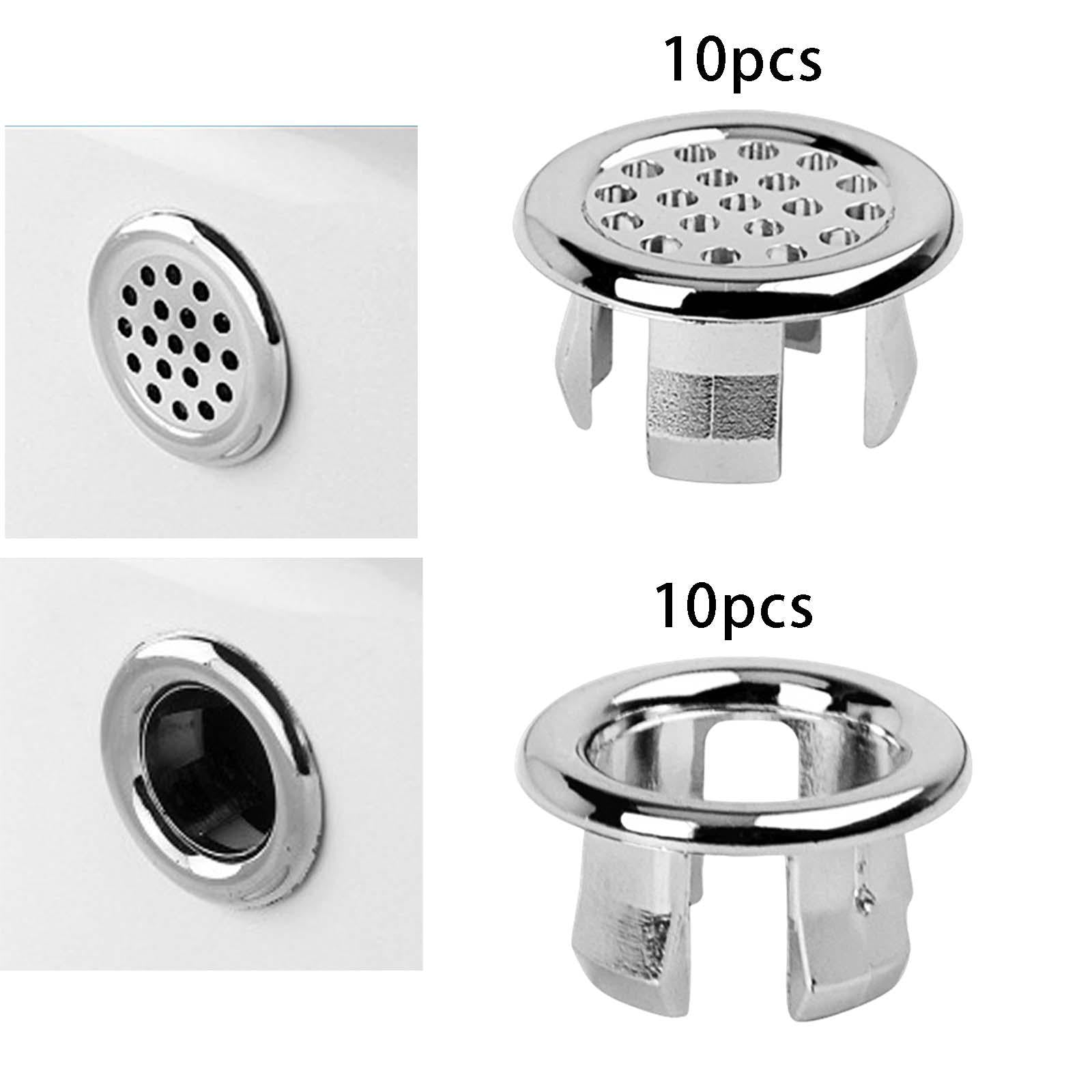 10Pcs Sink Overflow Cap Overflow Cover Vanity Sink Overflow Cap for Kitchen Mesh