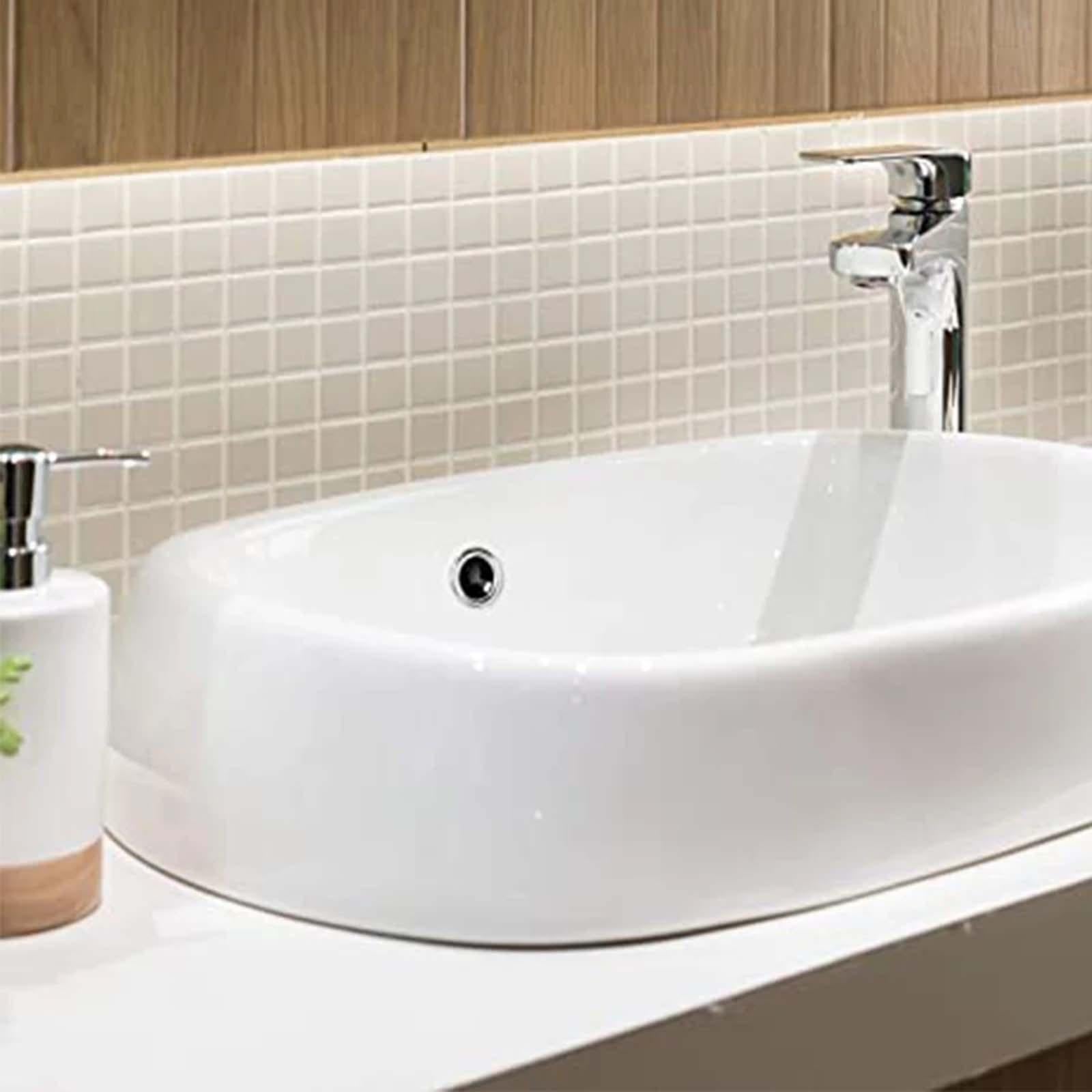 10Pcs Sink Overflow Cap Overflow Cover Vanity Sink Overflow Cap for Kitchen Hollow