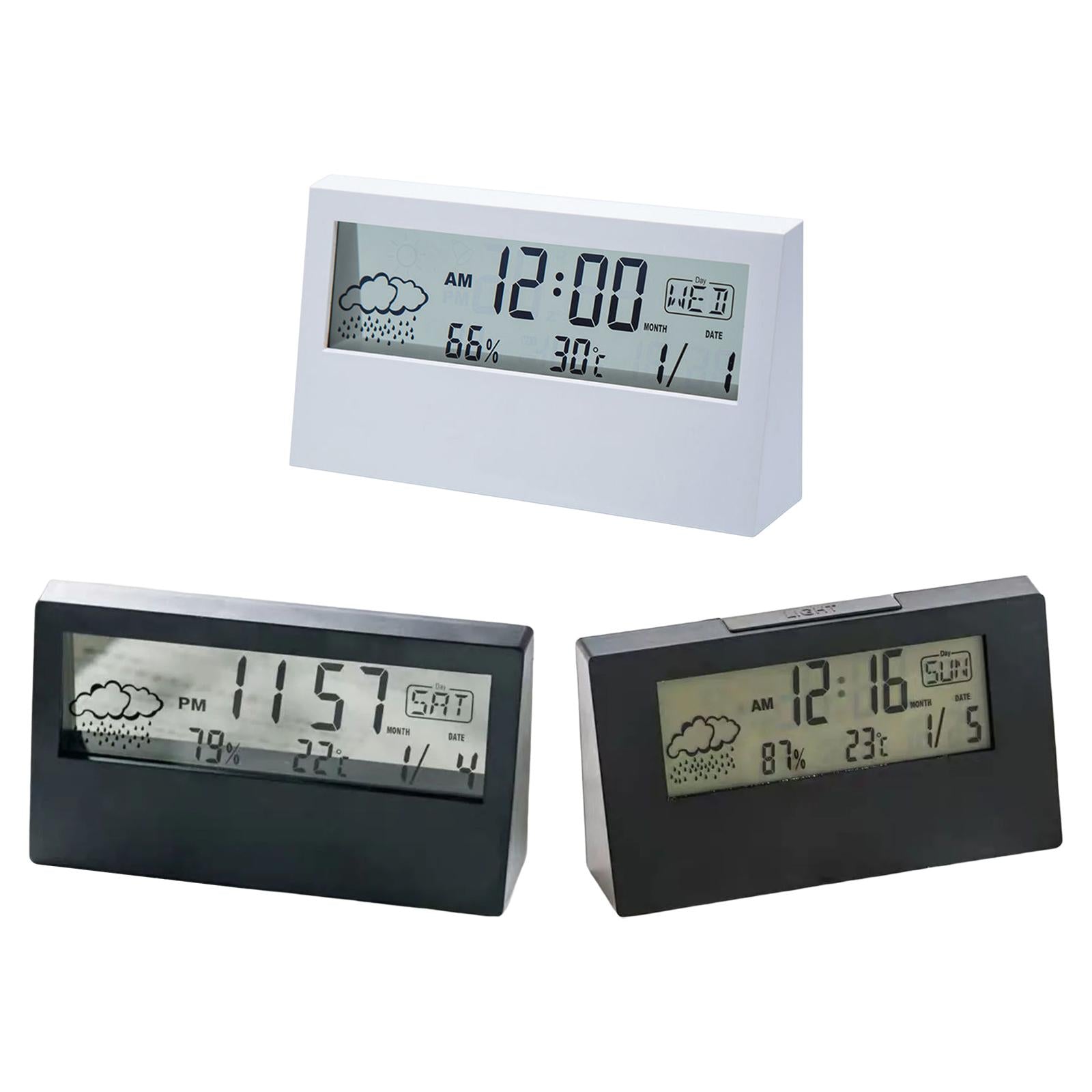 Digital Alarm Clock Compact Exquisite LED Practical for Shelf Indoor Desktop White with light