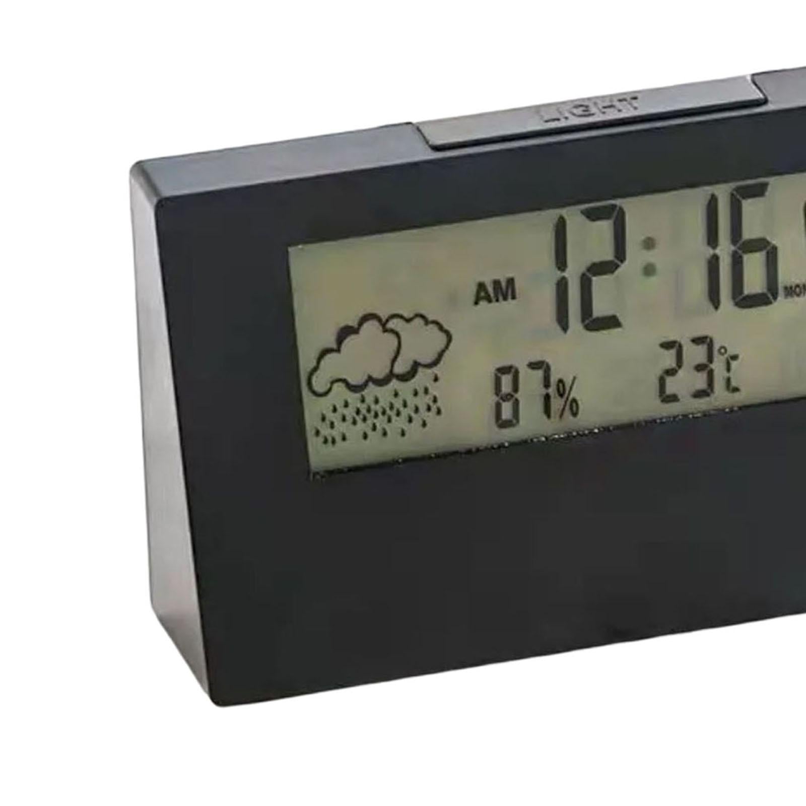 Digital Alarm Clock Compact Exquisite LED Practical for Shelf Indoor Desktop Black with light
