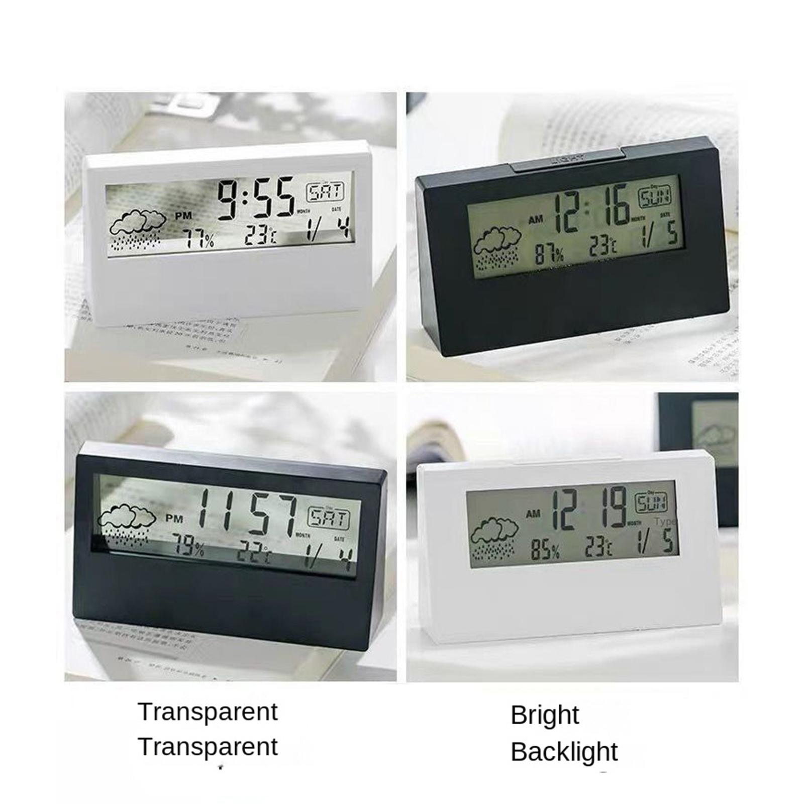 Digital Alarm Clock Compact Exquisite LED Practical for Shelf Indoor Desktop Black with light
